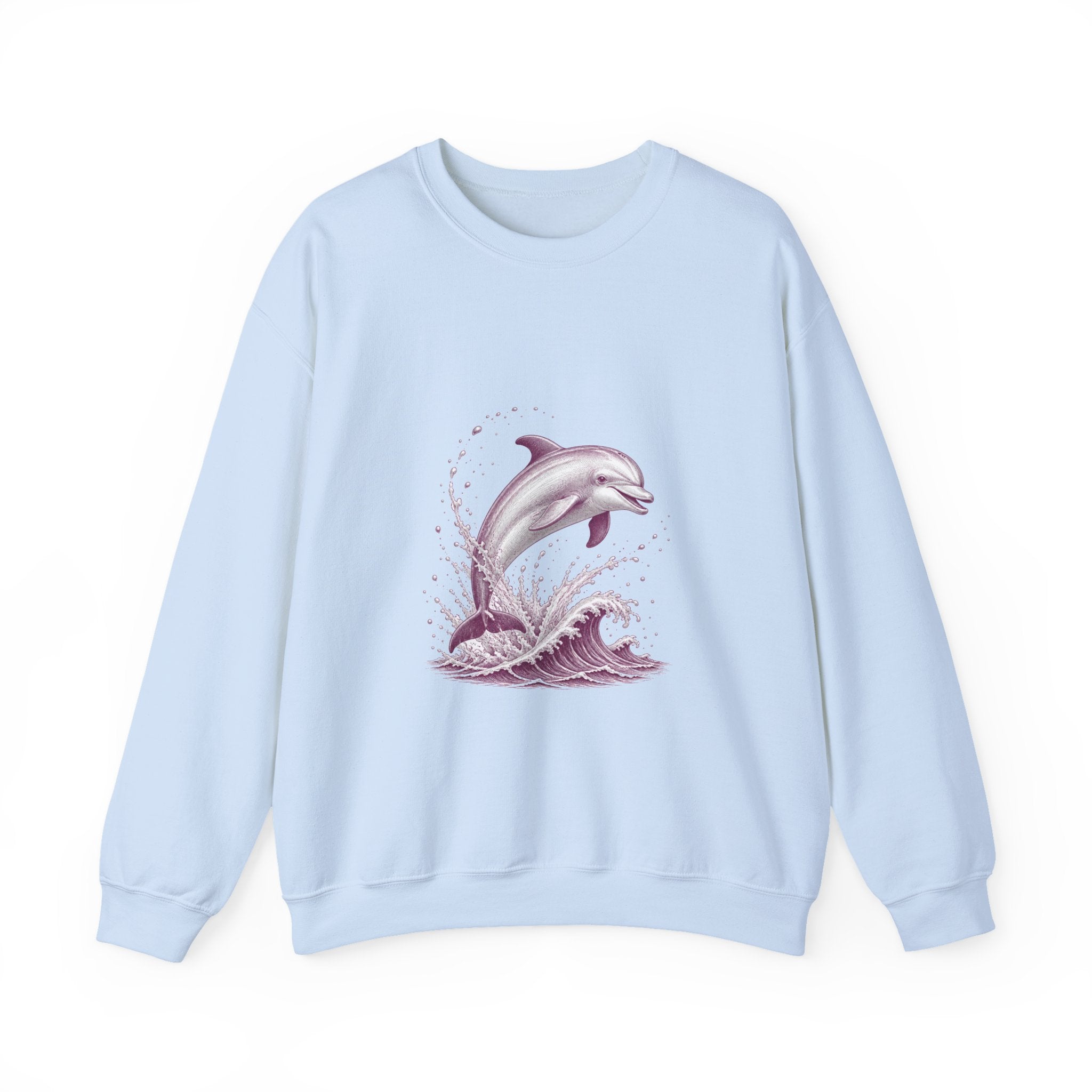 Matching Couple Sweatshirt - Shark & Dolphin Matching Couple Comfort Colors Crew Vintage Art His Hers Honeymoon Gift - Design B