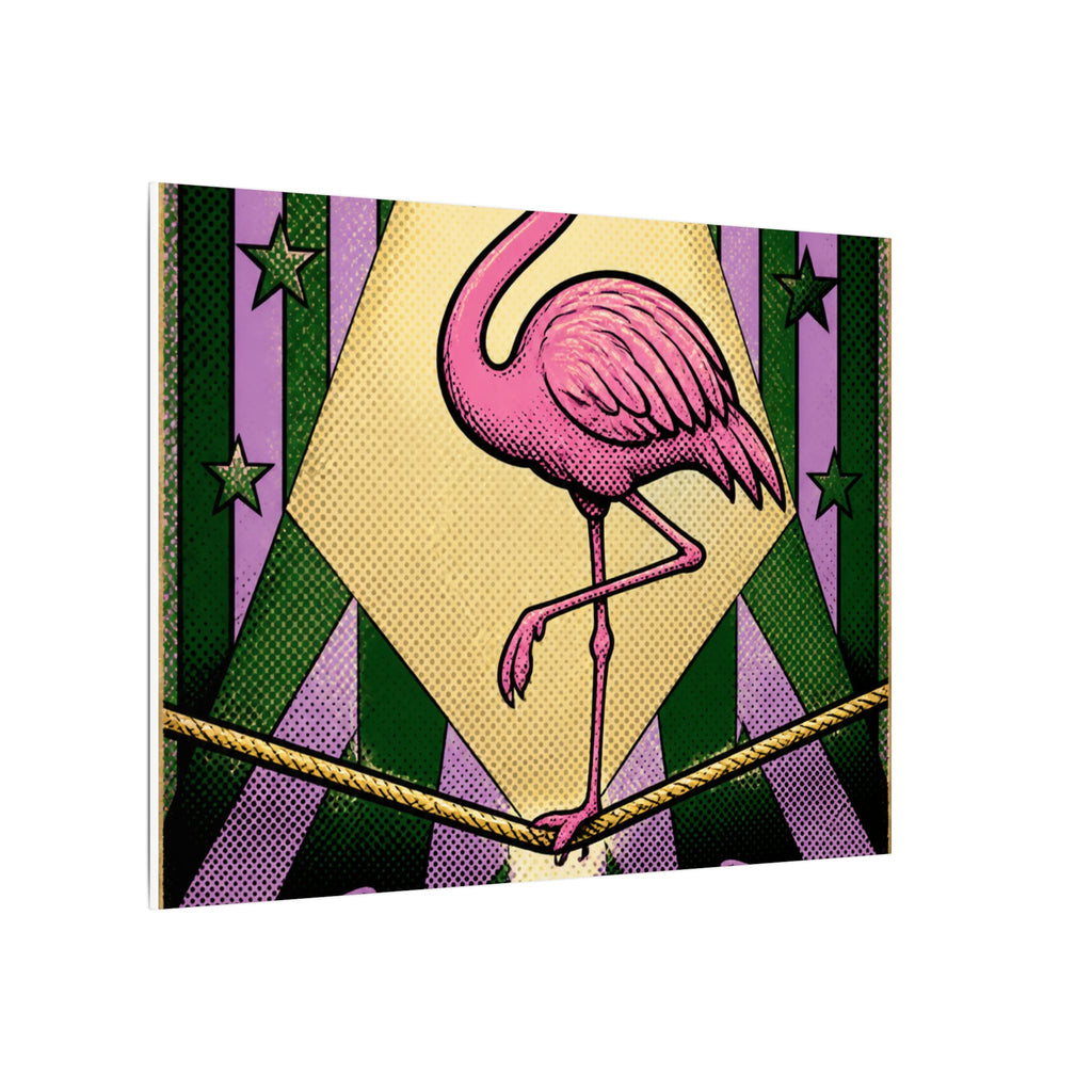 Flamingo Tightrope Wall Art Canvas 16×20 Pop Art Living Room Decor Maximalist Print