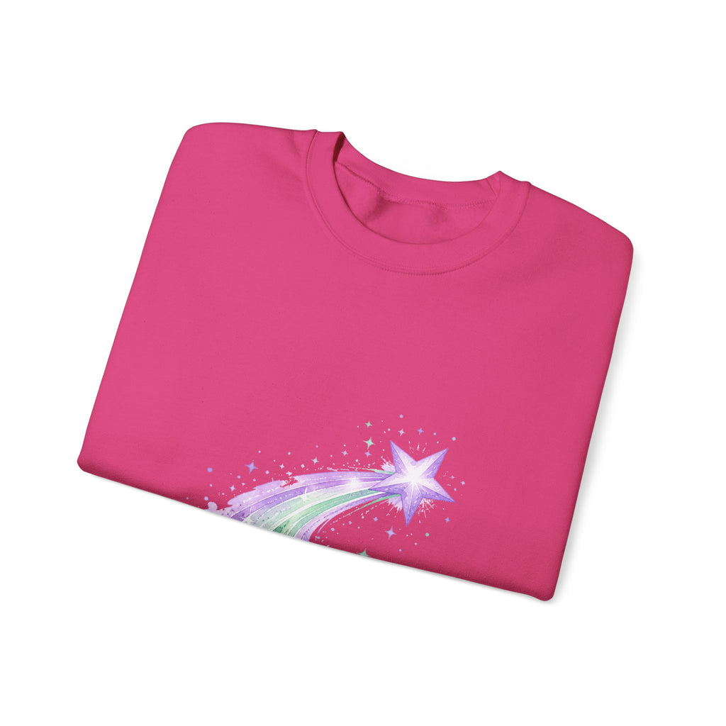 Matching Couple Sweatshirt - Shooting Star & North Star Matching Couple Crewneck Sweatshirt Watercolor Art His Hers Engagement Gift - Design A