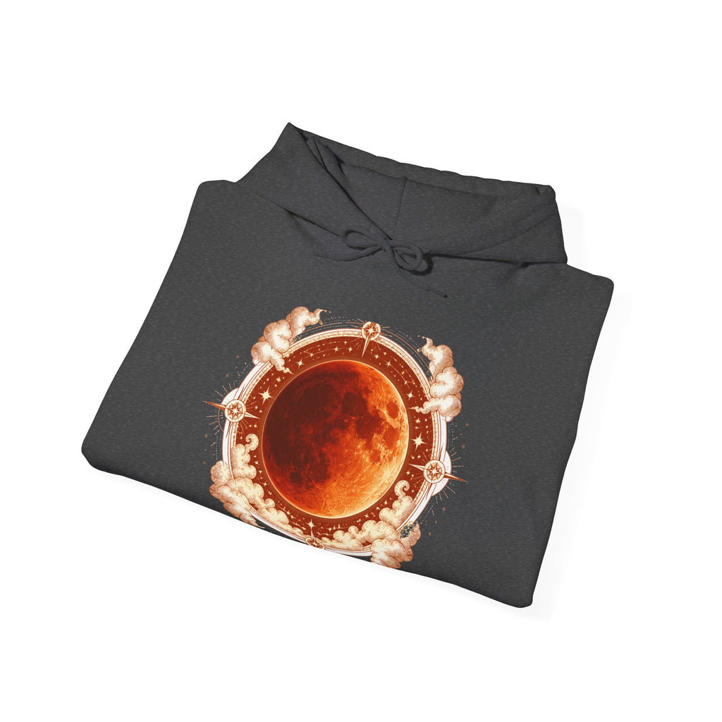 Matching Couple Sweatshirt - Solar & Lunar Eclipse Matching Couple Hooded Sweatshirt Vintage Art His Hers Wedding Gift - Design B