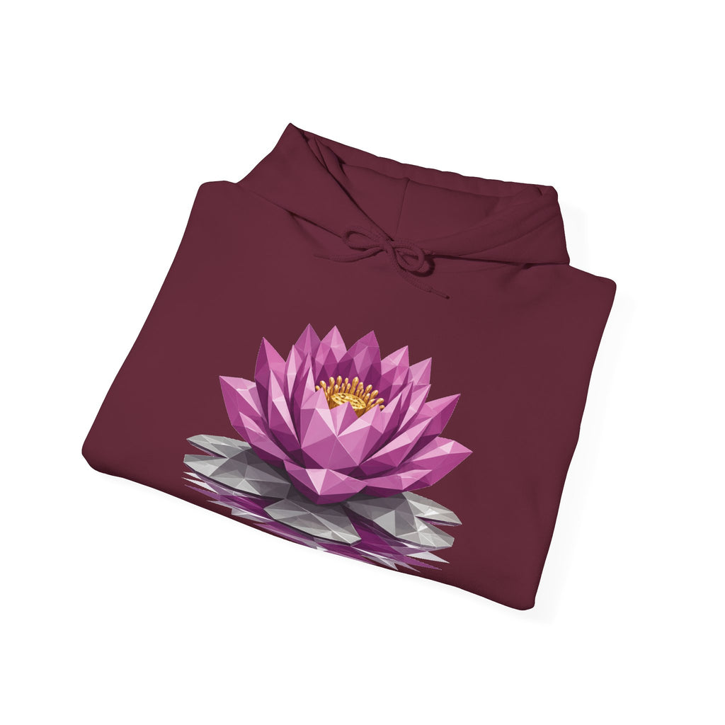 Matching Couple Sweatshirt - Open & Closed Lotus Matching Couple Hooded Sweatshirt Geometric Art His Hers Couple Gift - Design A