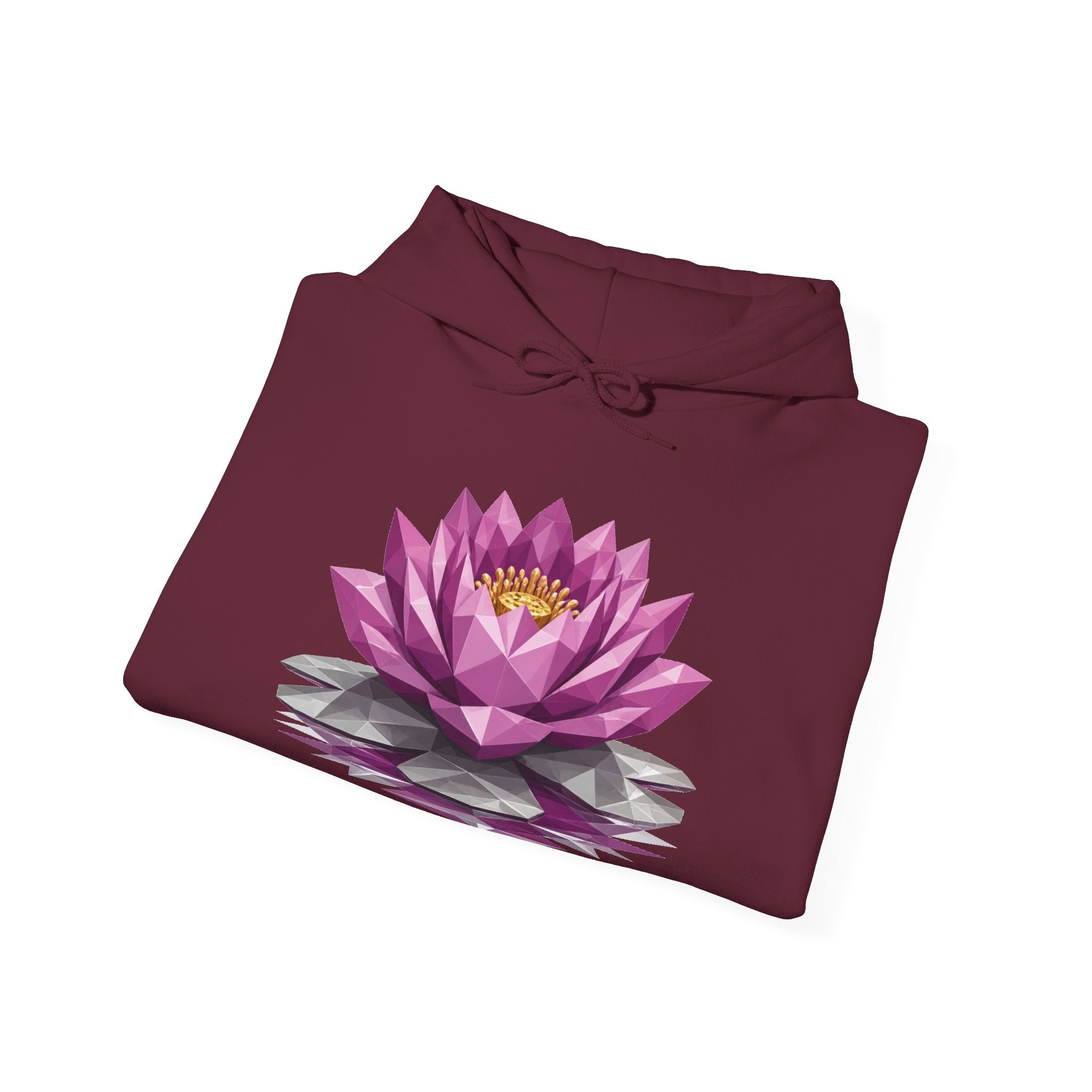 Matching Couple Sweatshirt - Open & Closed Lotus Matching Couple Hooded Sweatshirt Geometric Art His Hers Couple Gift - Design A
