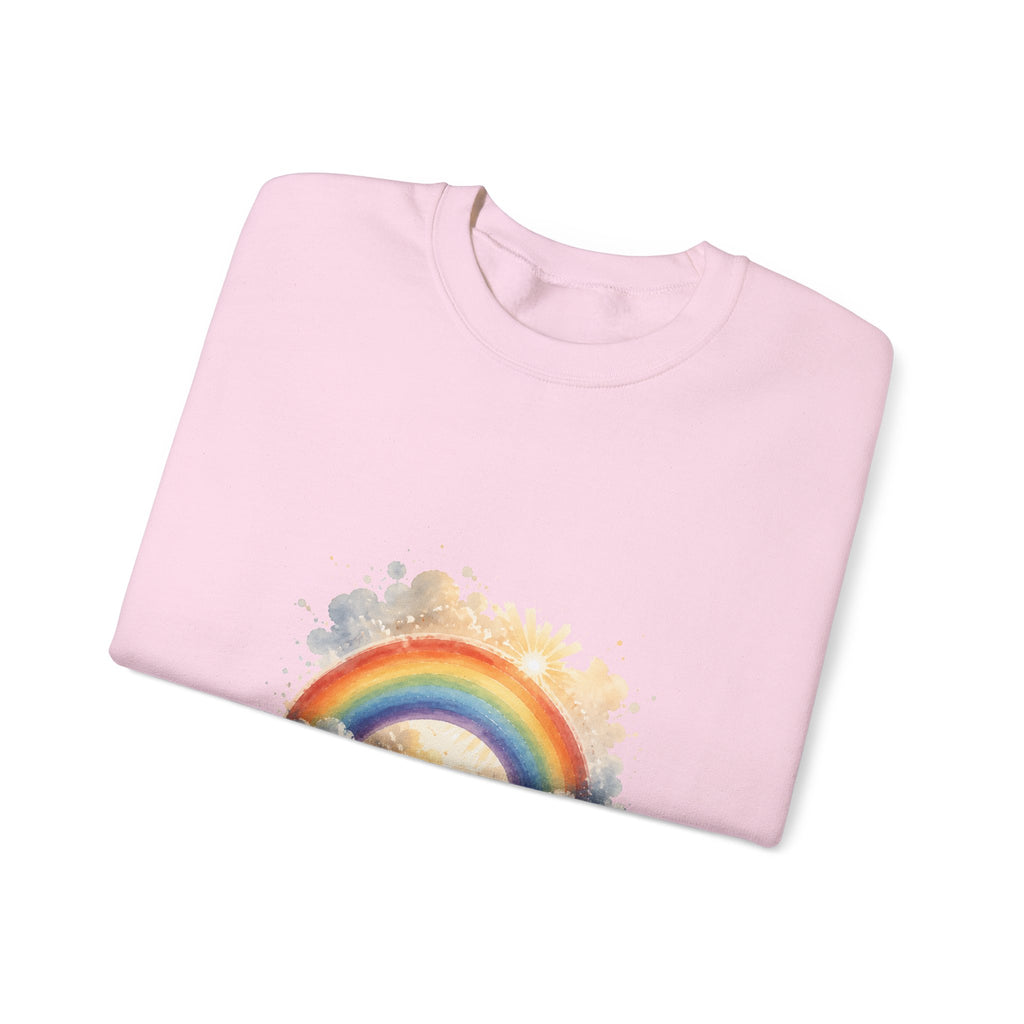 Matching Couple Sweatshirt - Storm & Rainbow Matching Couple Crewneck Sweatshirt Watercolor Art His Hers Engagement Gift - Design B