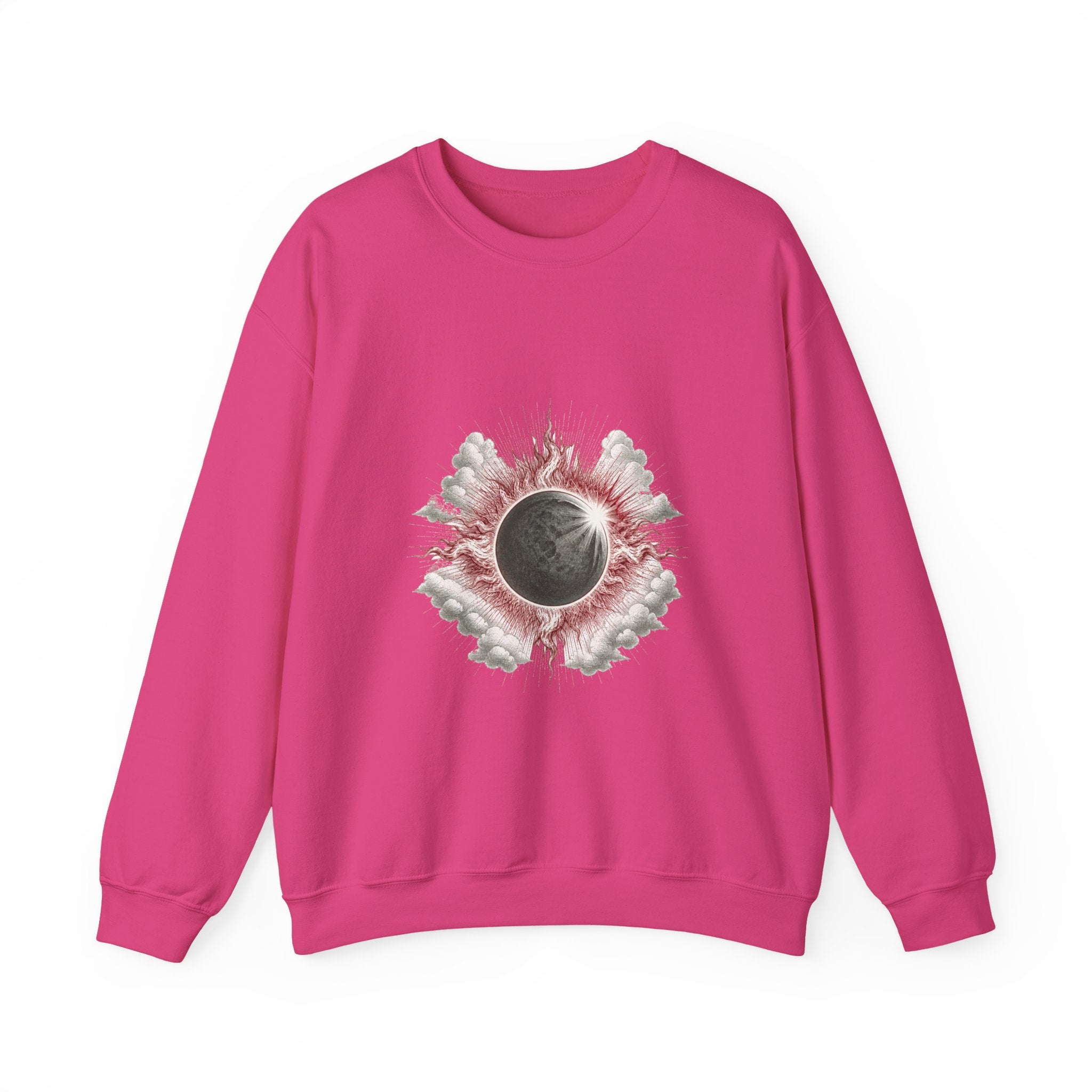 Matching Couple Sweatshirt - Solar & Lunar Eclipse Matching Couple Comfort Colors Crew Vintage Art His Hers Honeymoon Gift - Design A