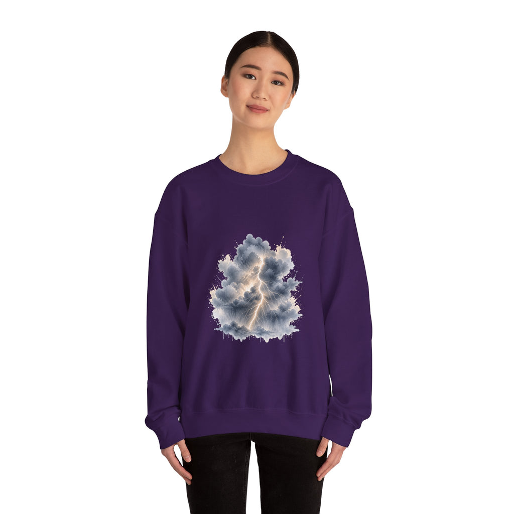 Matching Couple Sweatshirt - Storm & Rainbow Matching Couple Crewneck Sweatshirt Watercolor Art His Hers Engagement Gift - Design A