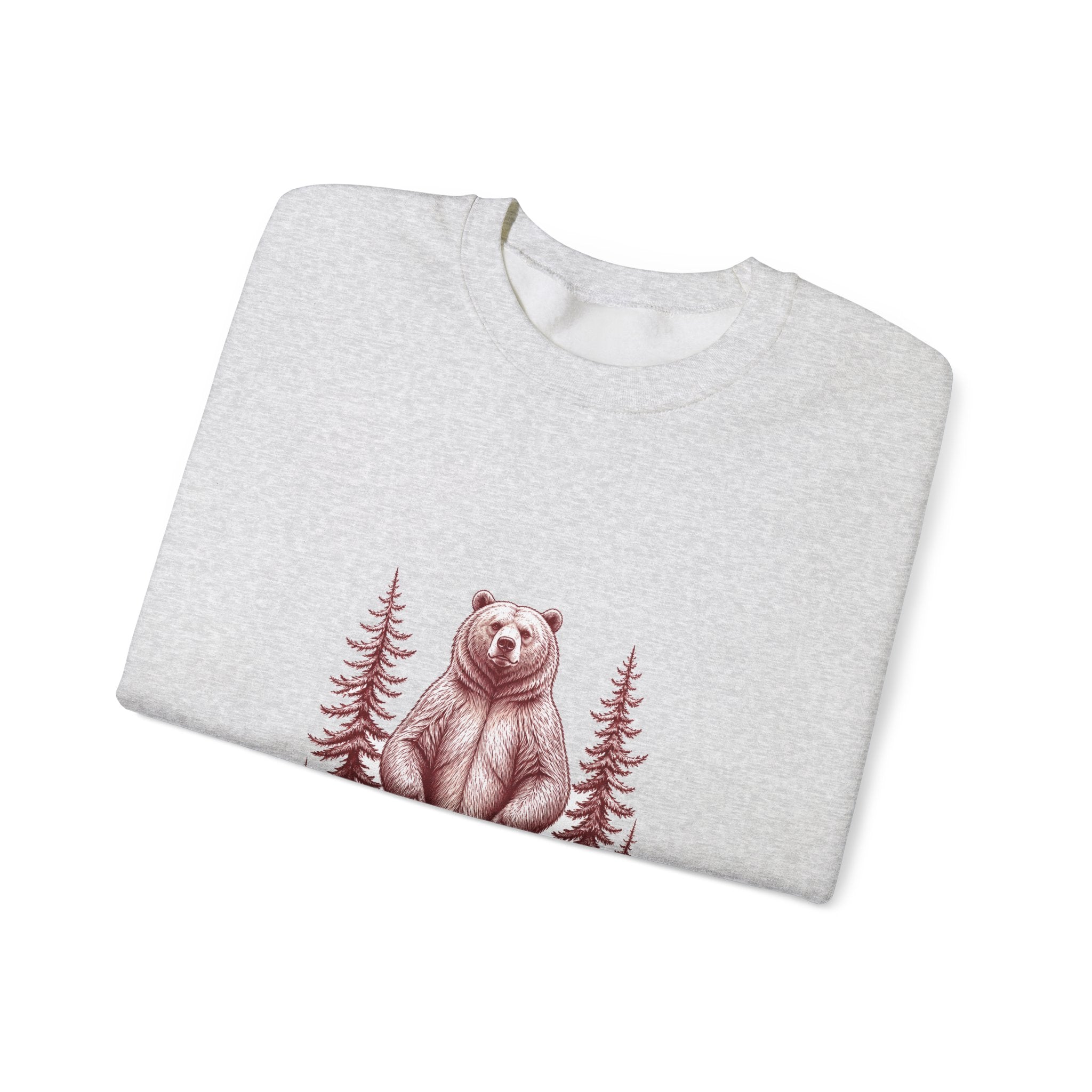 Matching Couple Sweatshirt - Bear & Deer Matching Couple Comfort Colors Crew Hand-Drawn Art His Hers Anniversary Gift - Design A