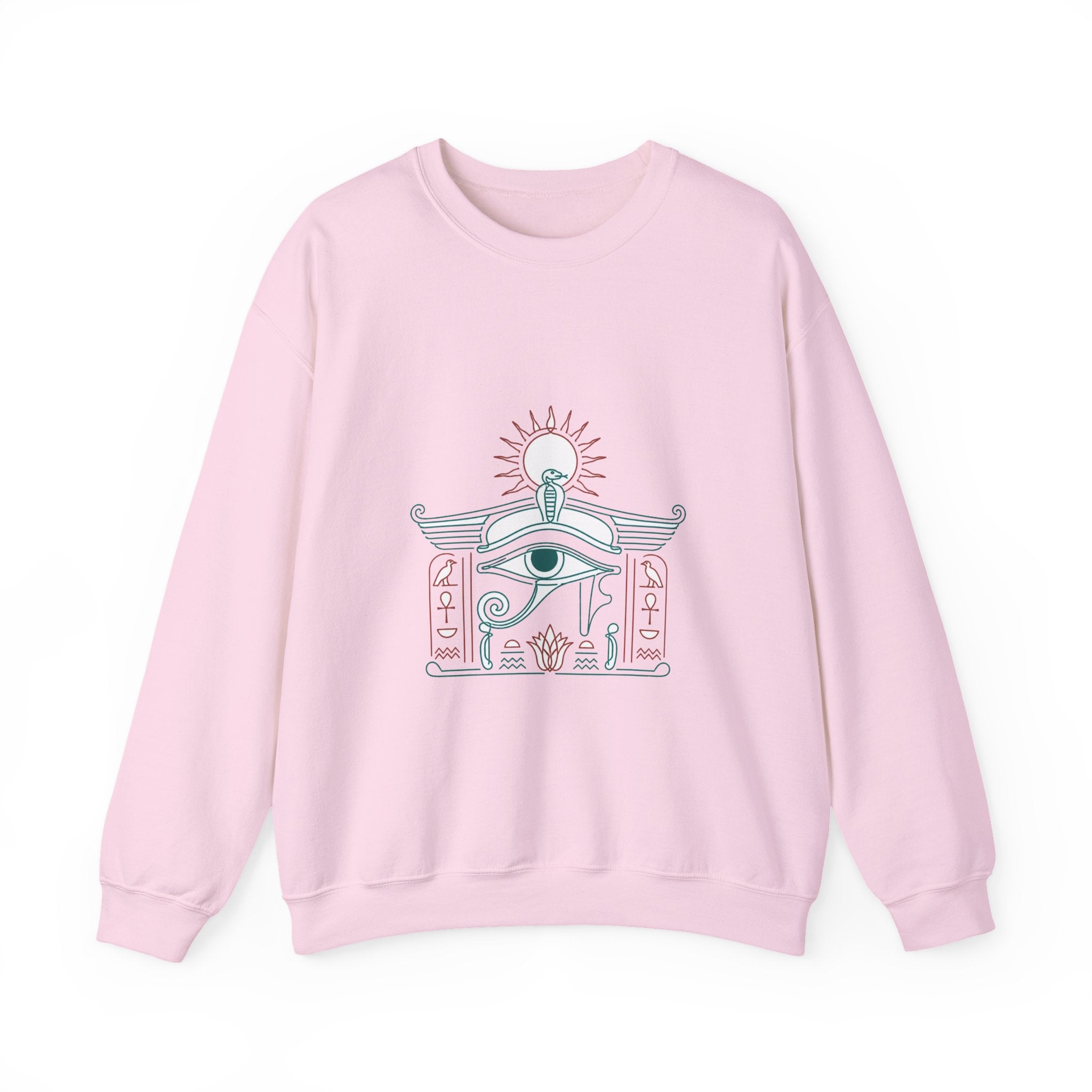 Matching Couple Sweatshirt - Eye of Ra & Horus Matching Couple Crewneck Sweatshirt Minimalist Art His Hers Valentine Gift - Design A