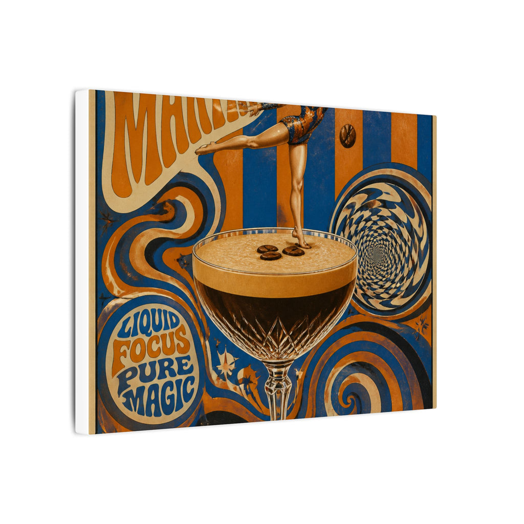 Espresso Martini Acrobat Wall Art Canvas 16×20 Psychedelic Cafe Decor Maximalist Print