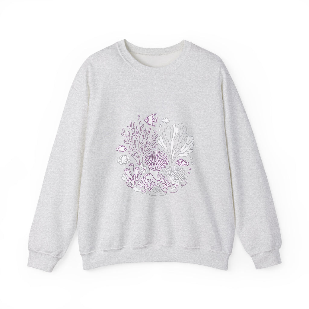 Matching Couple Sweatshirt - Coral Reef & Deep Sea Matching Couple Premium Fleece Sweatshirt Minimalist Art His Hers Christmas Gift - Design A