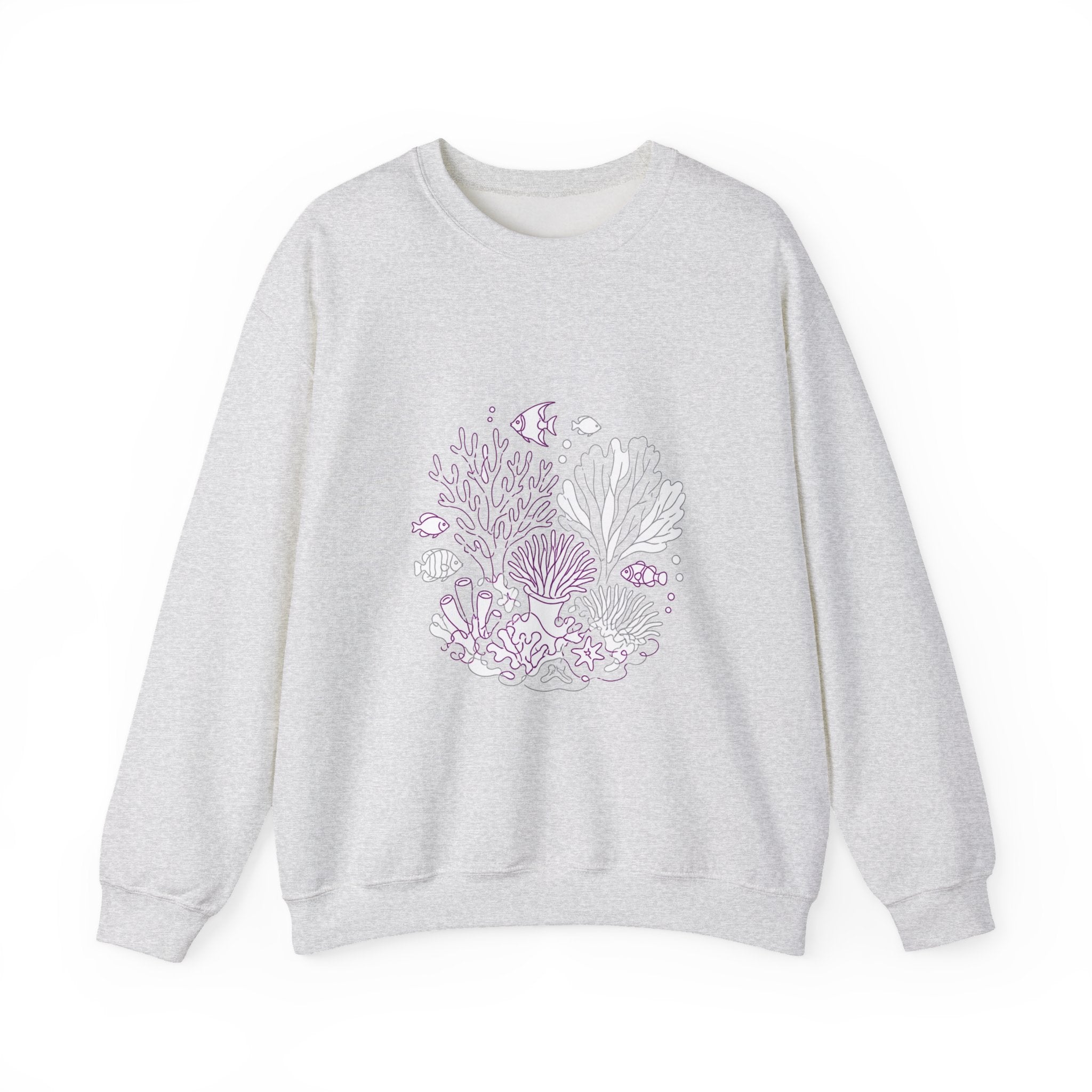 Matching Couple Sweatshirt - Coral Reef & Deep Sea Matching Couple Premium Fleece Sweatshirt Minimalist Art His Hers Christmas Gift - Design A