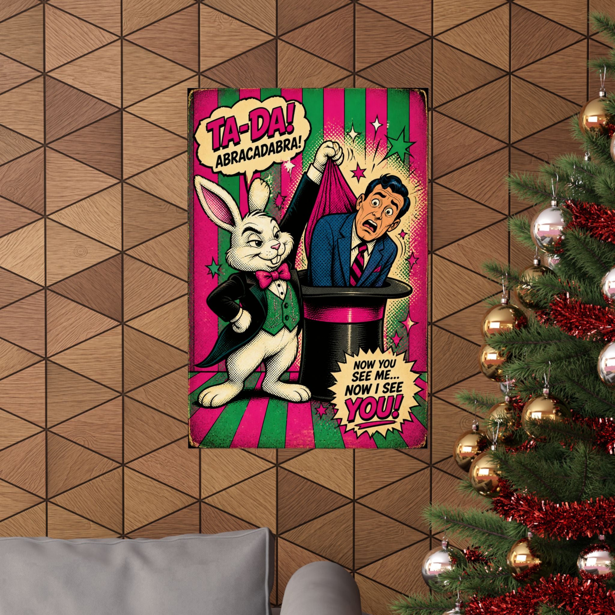 Magic Hat Rabbit Wall Art Poster 24×36 Pop Art Restaurant Decor Maximalist Print