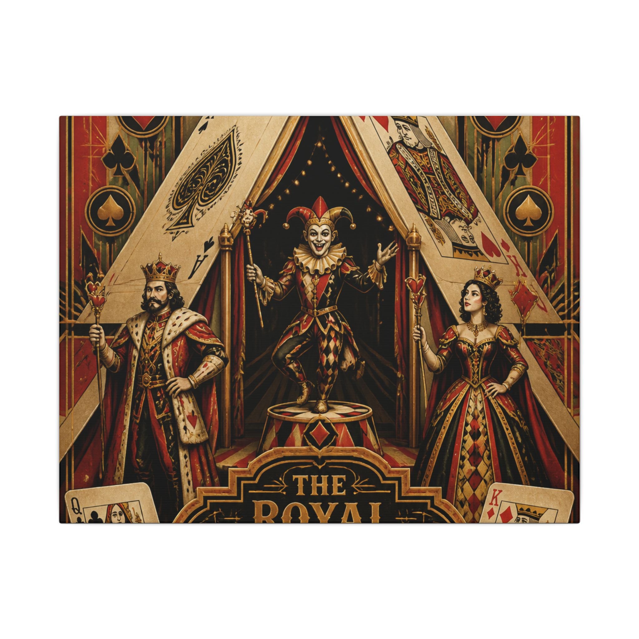 Playing Cards Tent Wall Art Canvas 16×20 Art Deco Entryway Decor Maximalist Print