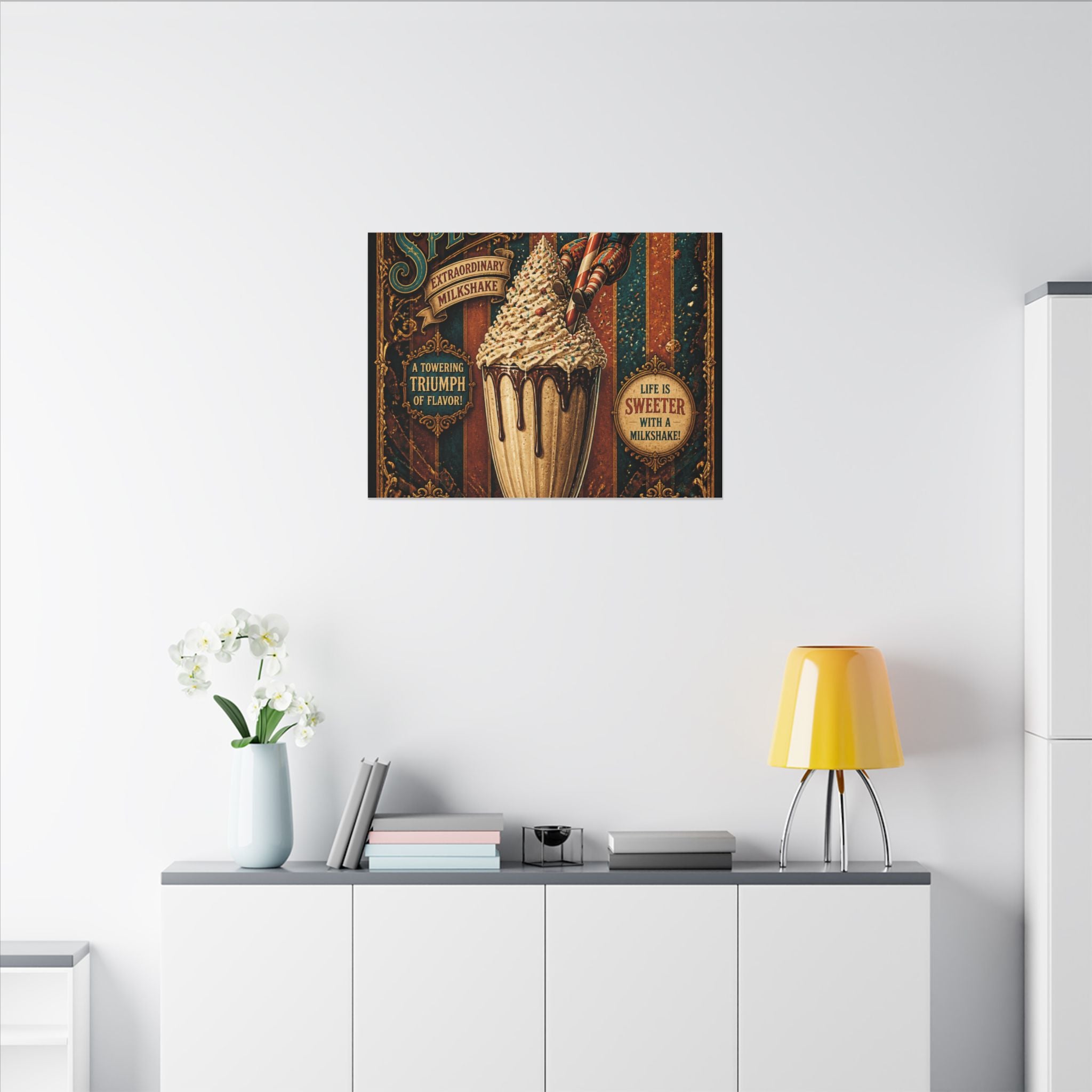Milkshake Slide Clown Wall Art Canvas 24×36 Baroque Studio Decor Maximalist Print