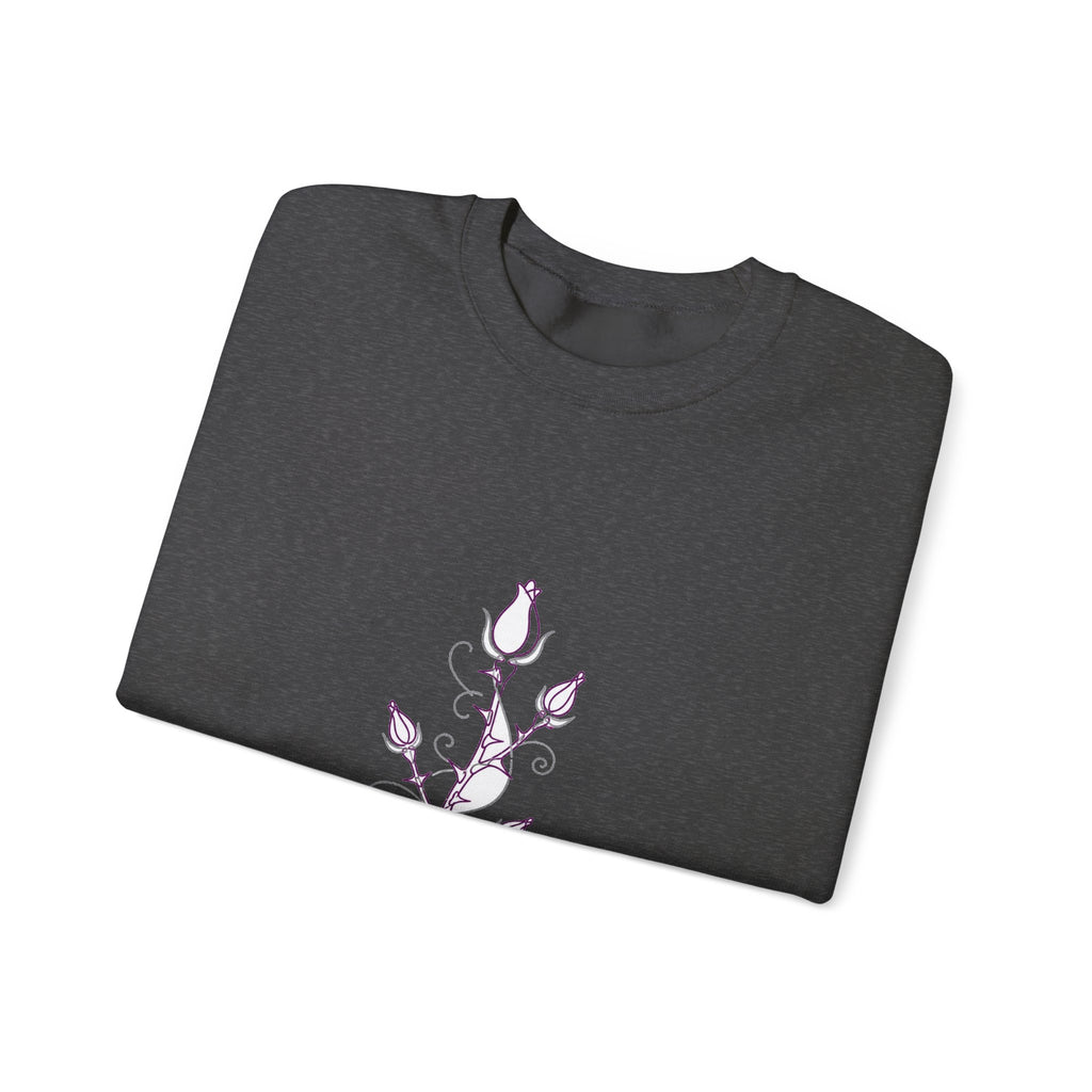 Matching Couple Sweatshirt - Rose & Thorn Matching Couple Crewneck Sweatshirt Minimalist Art His Hers Valentine Gift - Design B