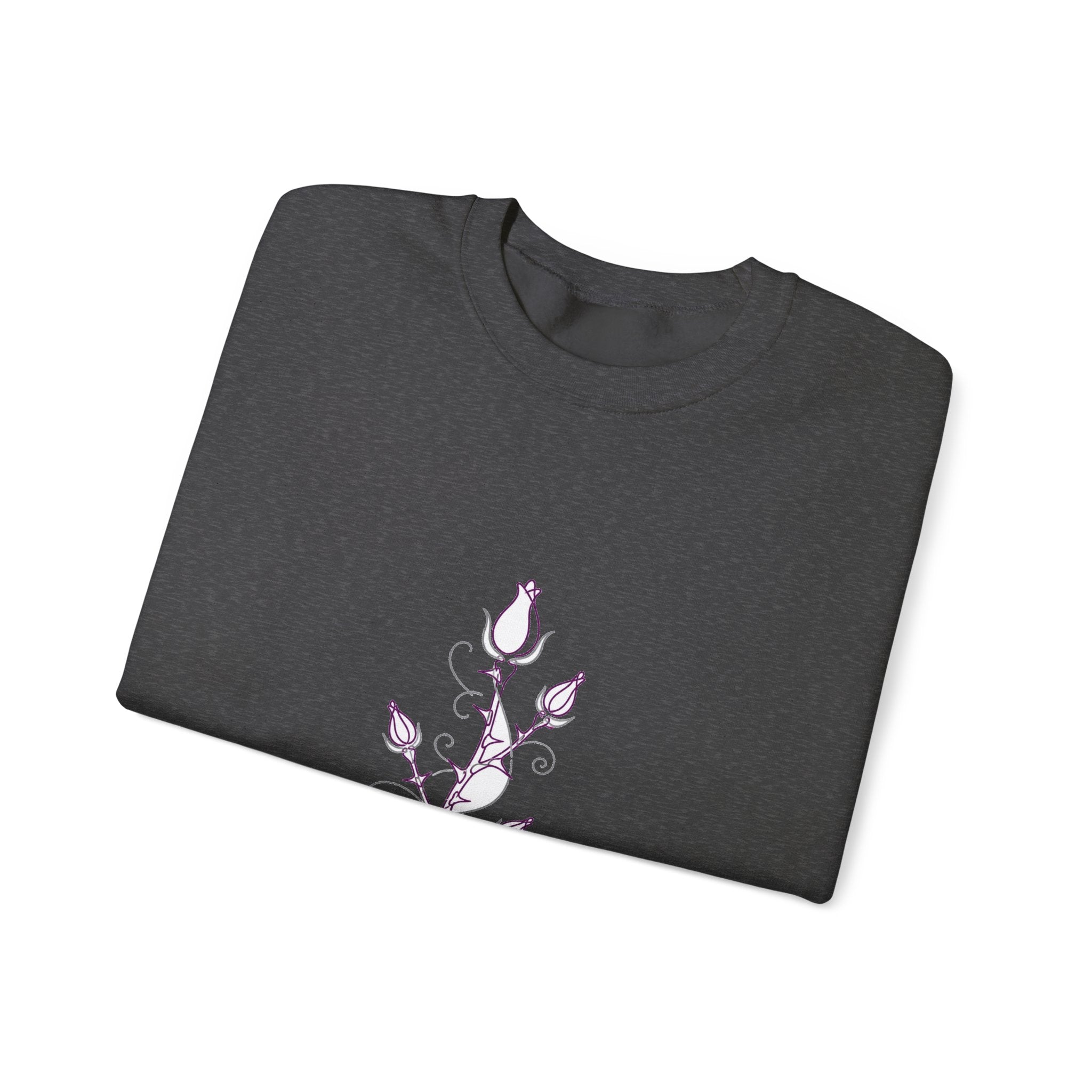 Matching Couple Sweatshirt - Rose & Thorn Matching Couple Crewneck Sweatshirt Minimalist Art His Hers Valentine Gift - Design B