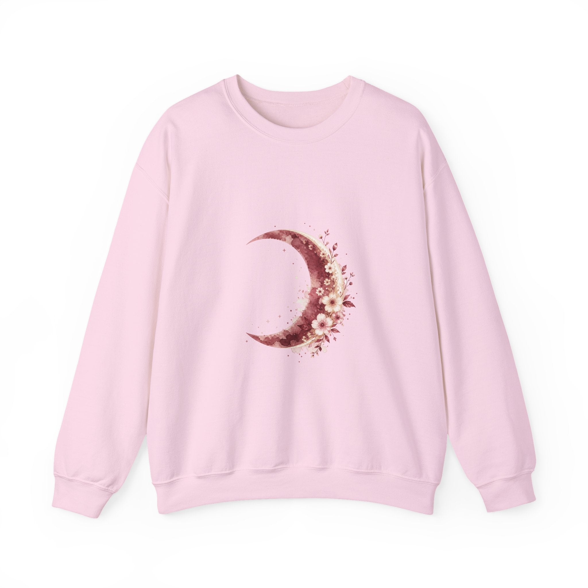 Matching Couple Sweatshirt - Waxing & Waning Moon Matching Couple Premium Fleece Sweatshirt Watercolor Art His Hers Birthday Gift - Design A