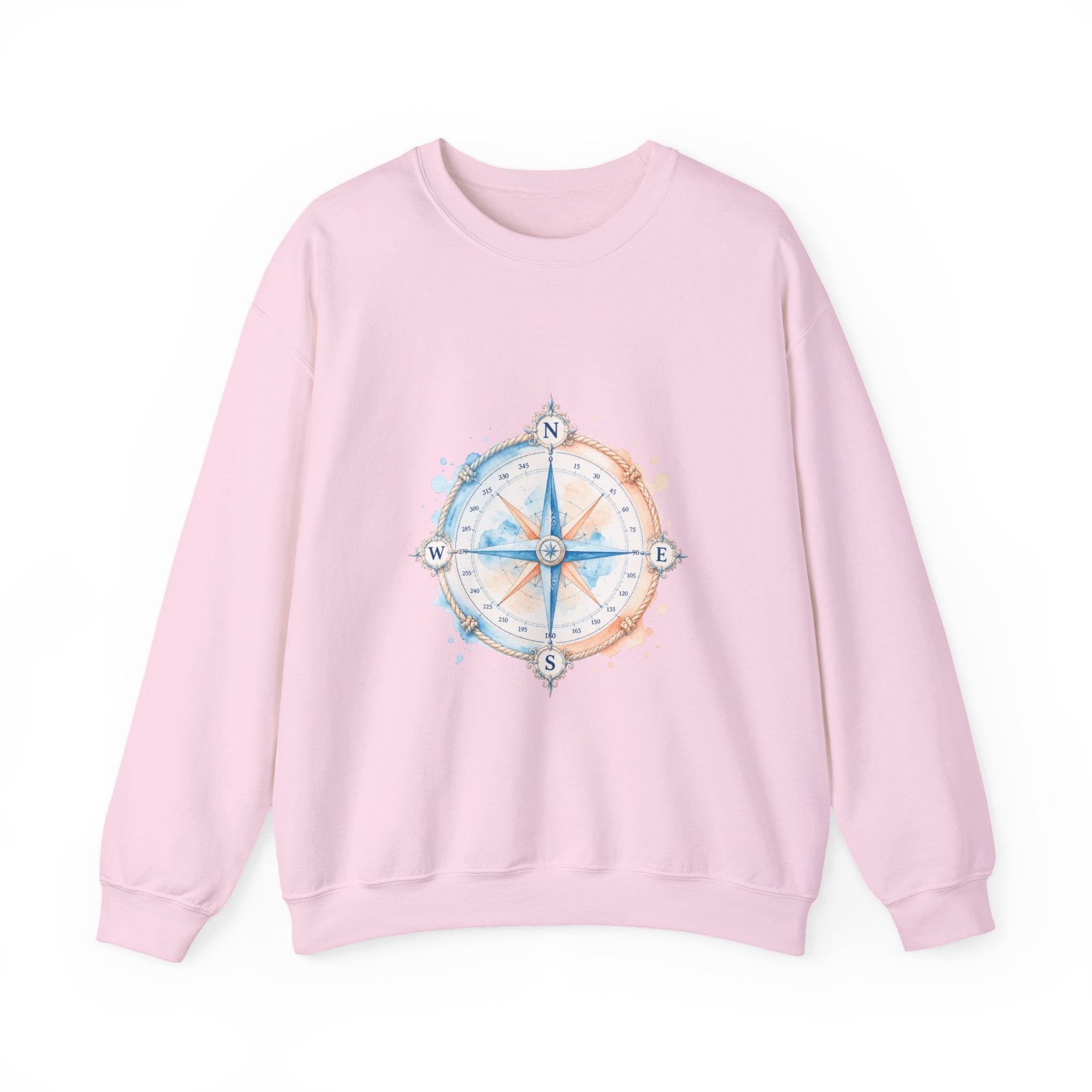 Matching Couple Sweatshirt - Compass North & South Matching Couple Premium Fleece Sweatshirt Watercolor Art His Hers Birthday Gift - Design A