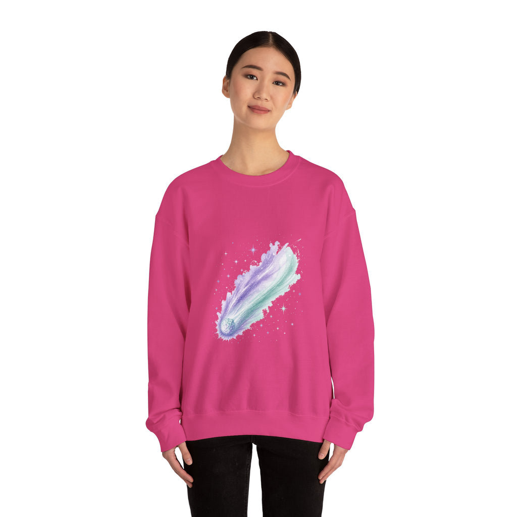 Matching Couple Sweatshirt - Comet & Asteroid Matching Couple Premium Fleece Sweatshirt Watercolor Art His Hers Birthday Gift - Design A