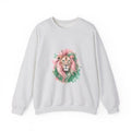 Matching Couple Sweatshirt - Lion & Lamb Matching Couple Premium Fleece Sweatshirt Watercolor Art His Hers Birthday Gift - Design A