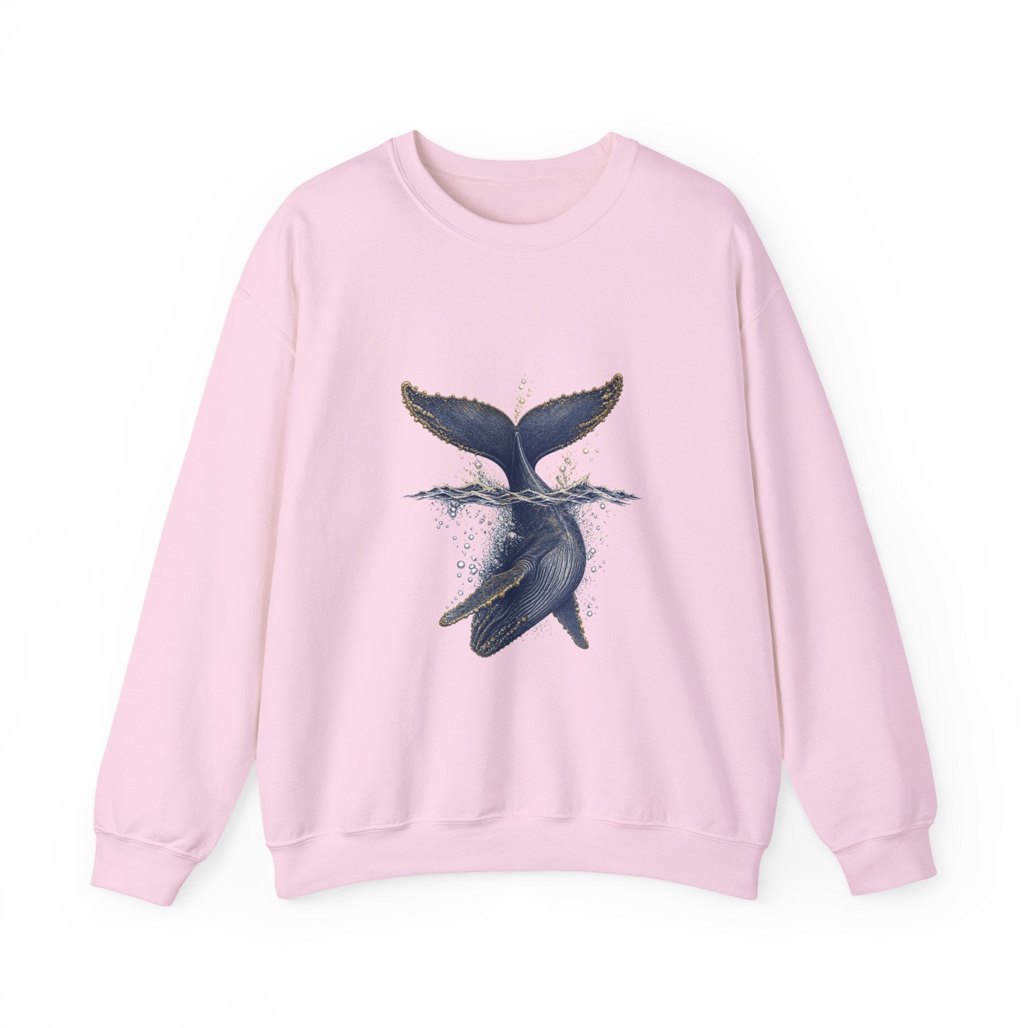 Matching Couple Sweatshirt - Eagle & Whale Matching Couple Crewneck Sweatshirt Vintage Art His Hers Wedding Gift - Design B