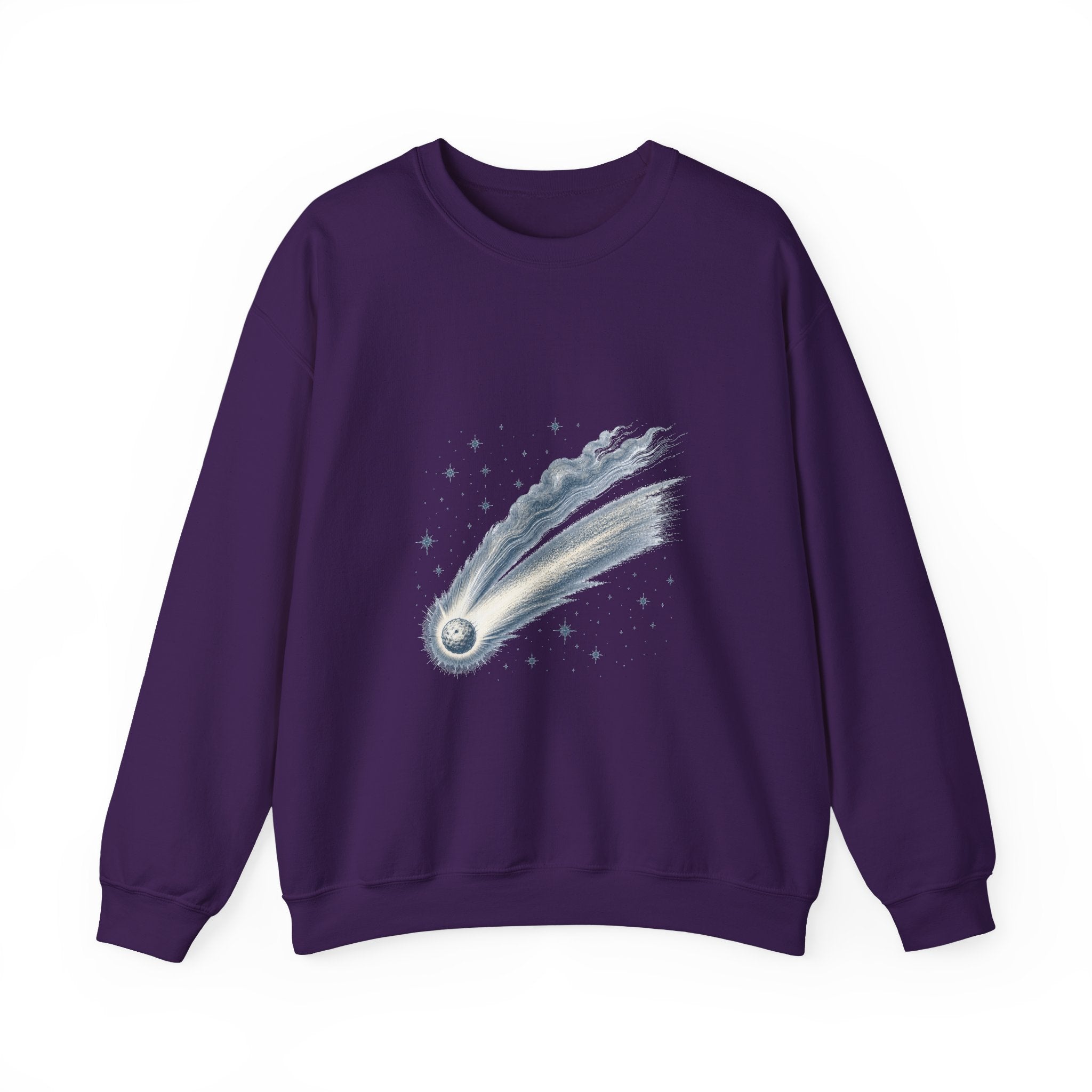 Matching Couple Sweatshirt - Comet & Asteroid Matching Couple Premium Fleece Sweatshirt Vintage Art His Hers Honeymoon Gift - Design A
