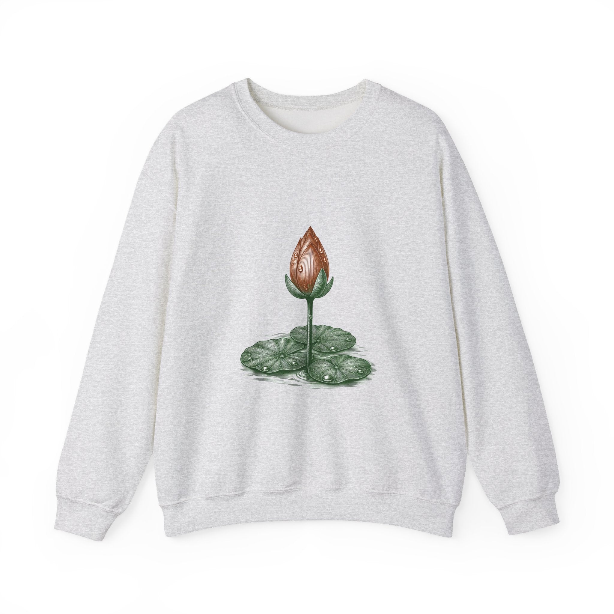 Matching Couple Sweatshirt - Open & Closed Lotus Matching Couple Comfort Colors Crew Vintage Art His Hers Honeymoon Gift - Design B