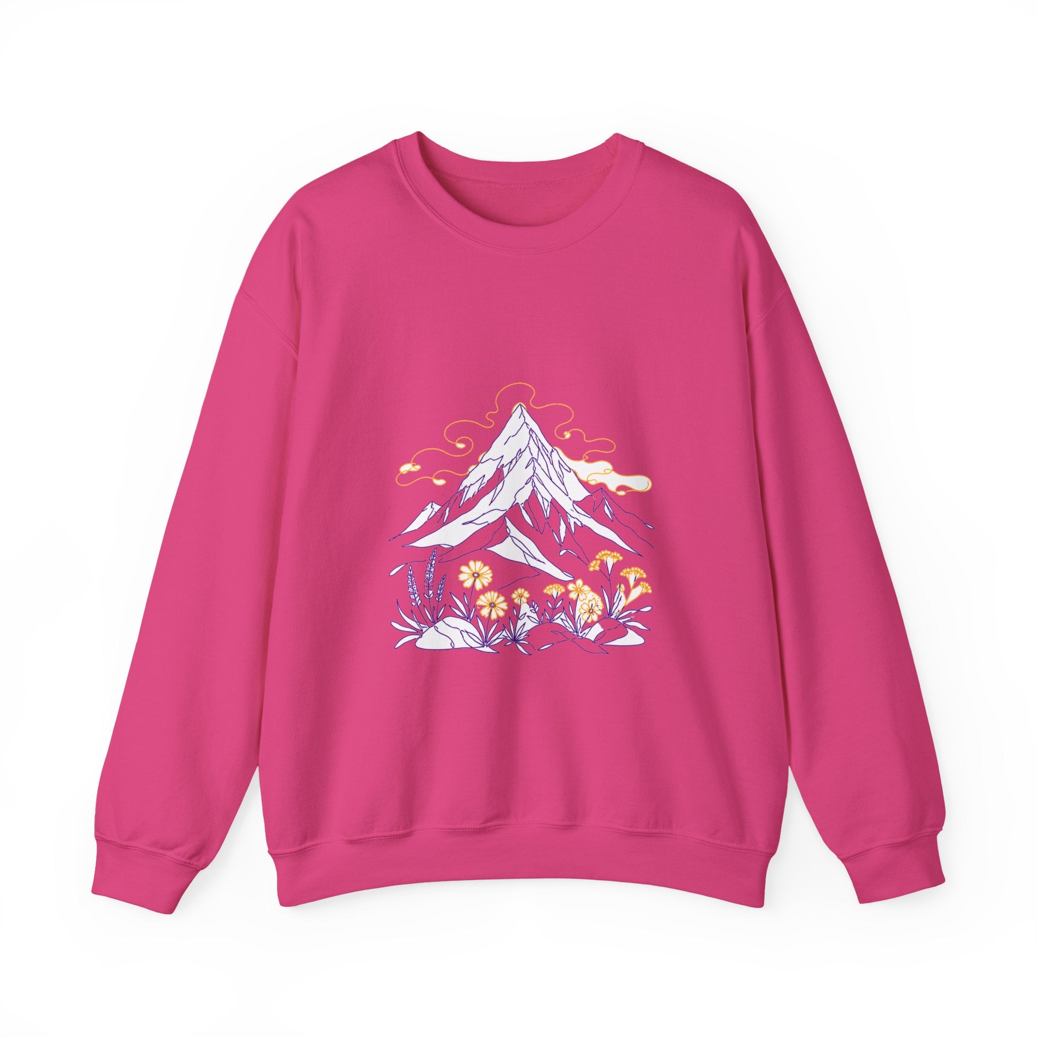 Matching Couple Sweatshirt - Mountain & Ocean Matching Couple Premium Fleece Sweatshirt Minimalist Art His Hers Christmas Gift - Design A