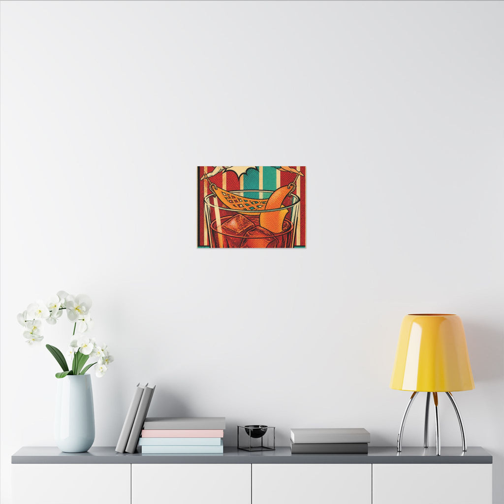 Negroni Trapeze Act Wall Art Canvas 24×36 Pop Art Restaurant Decor Maximalist Print