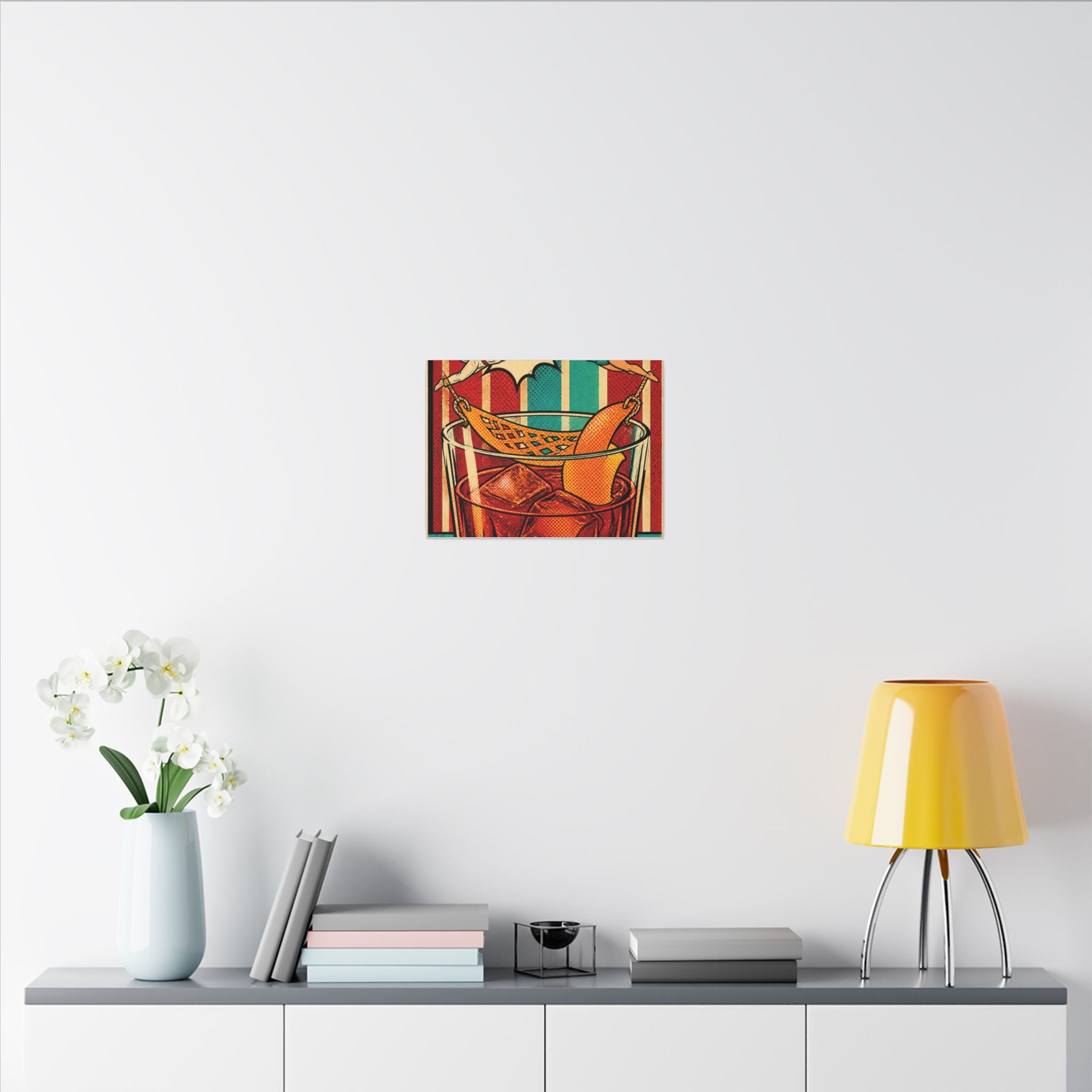 Negroni Trapeze Act Wall Art Canvas 24×36 Pop Art Restaurant Decor Maximalist Print