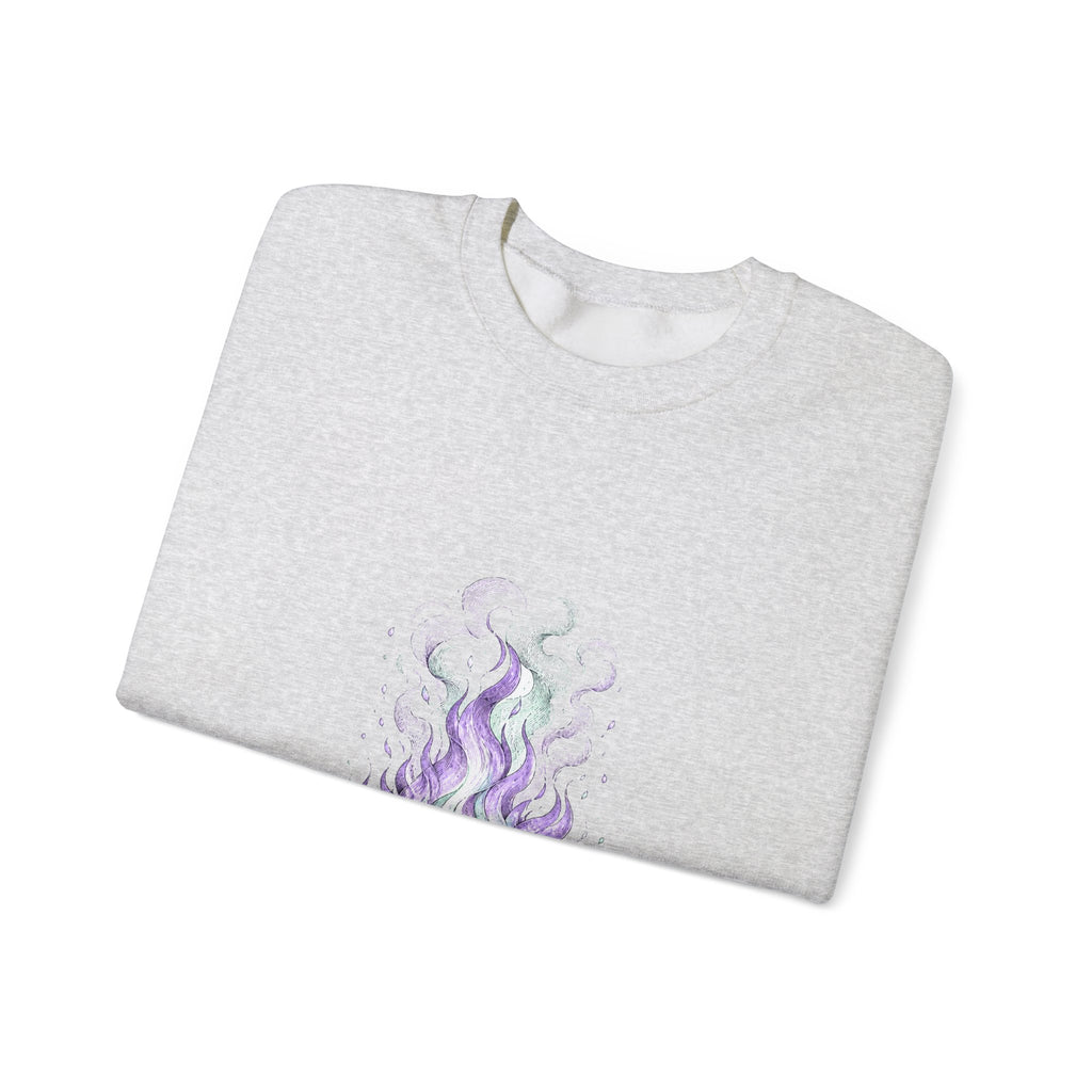 Matching Couple Sweatshirt - Wildfire & Waterfall Matching Couple Crewneck Sweatshirt Hand-Drawn Art His Hers Best Friend Gift - Design A
