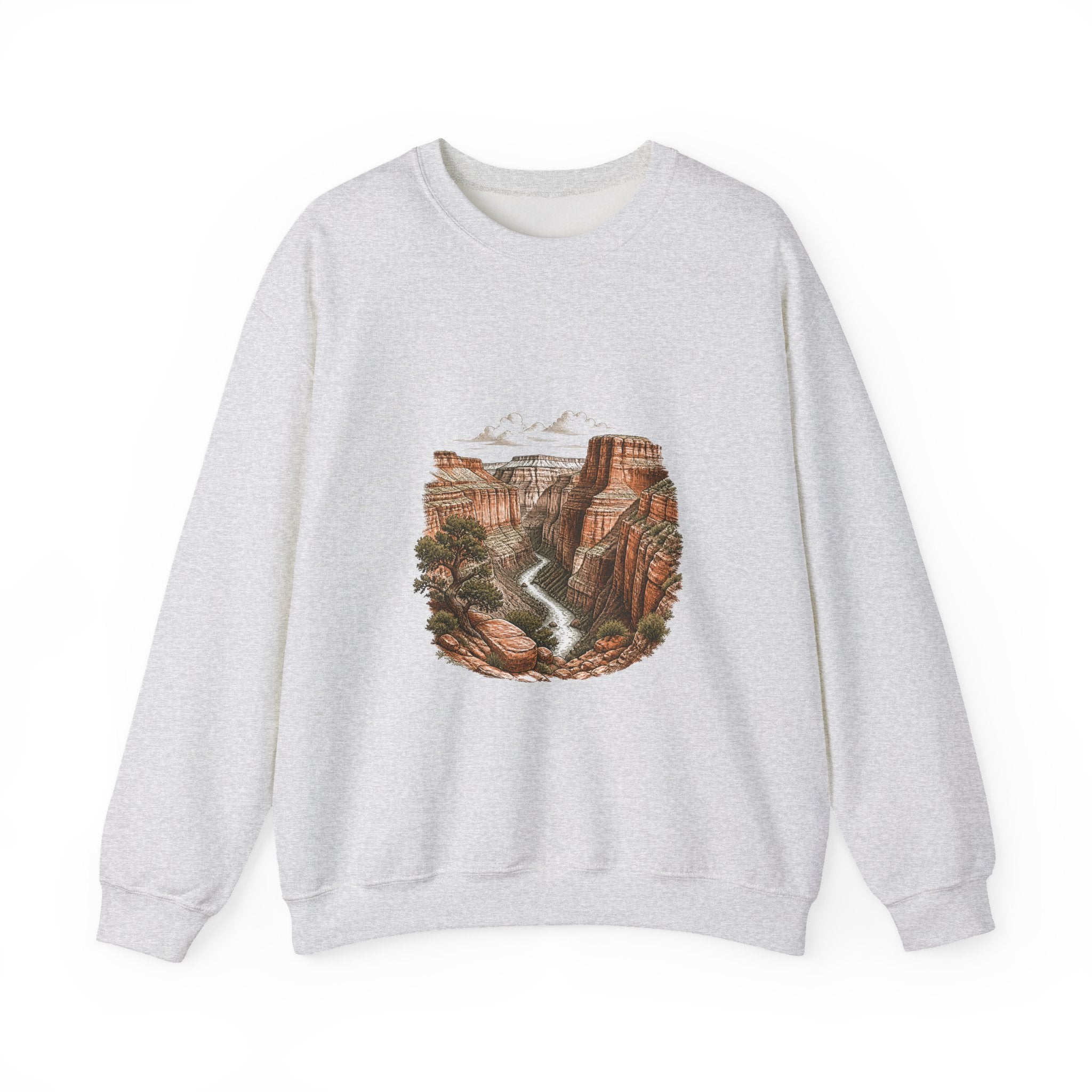 Matching Couple Sweatshirt - Lavender Fields & Canyon Matching Couple Premium Fleece Sweatshirt Hand-Drawn Art His Hers Anniversary Gift - Design B