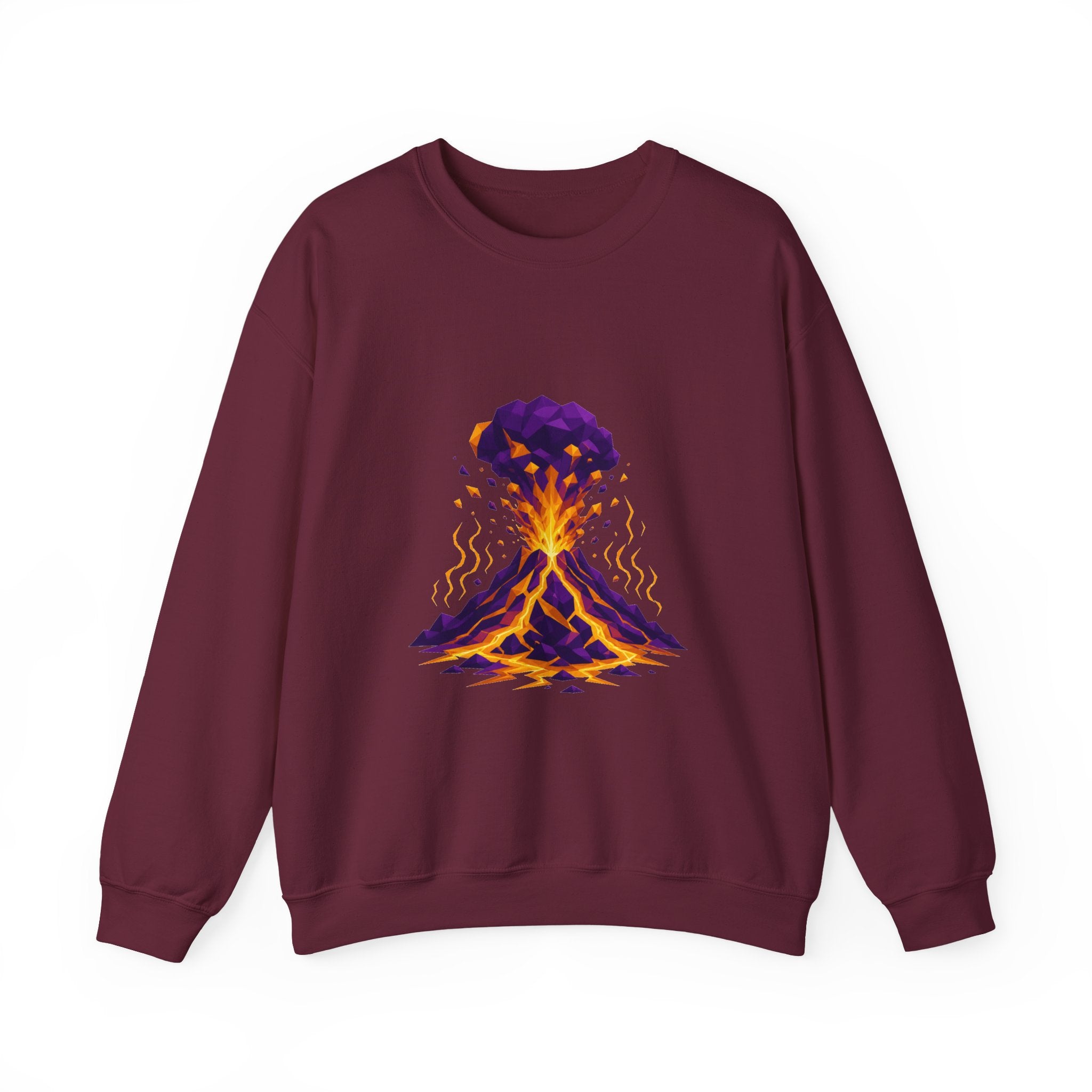 Matching Couple Sweatshirt - Volcano & Glacier Matching Couple Crewneck Sweatshirt Geometric Art His Hers Couple Gift - Design A