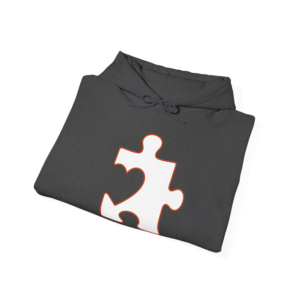 Matching Couple Sweatshirt - Puzzle Pieces Matching Couple Hooded Sweatshirt Minimalist Art His Hers Valentine Gift - Design B