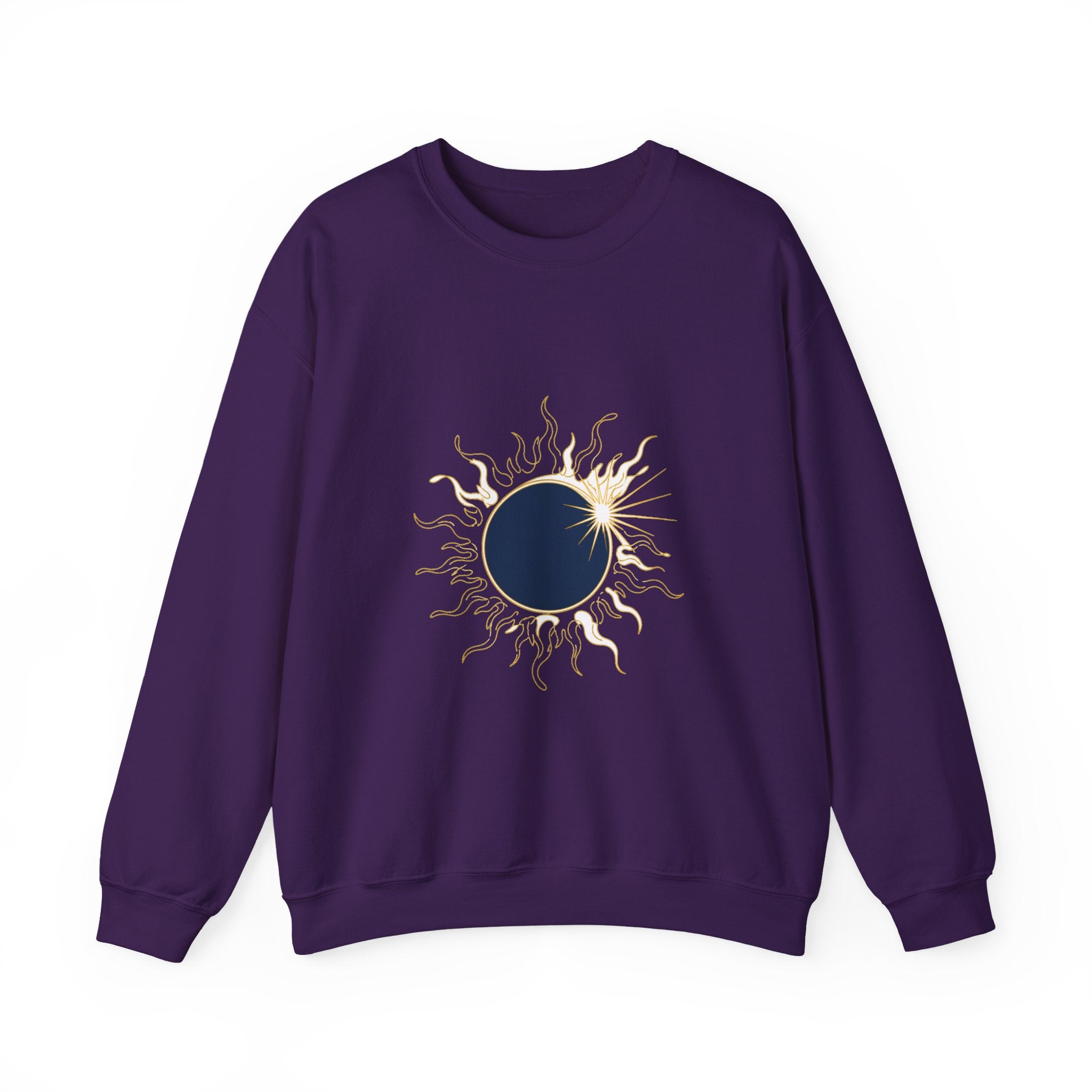 Matching Couple Sweatshirt - Solar & Lunar Eclipse Matching Couple Premium Fleece Sweatshirt Minimalist Art His Hers Christmas Gift - Design A