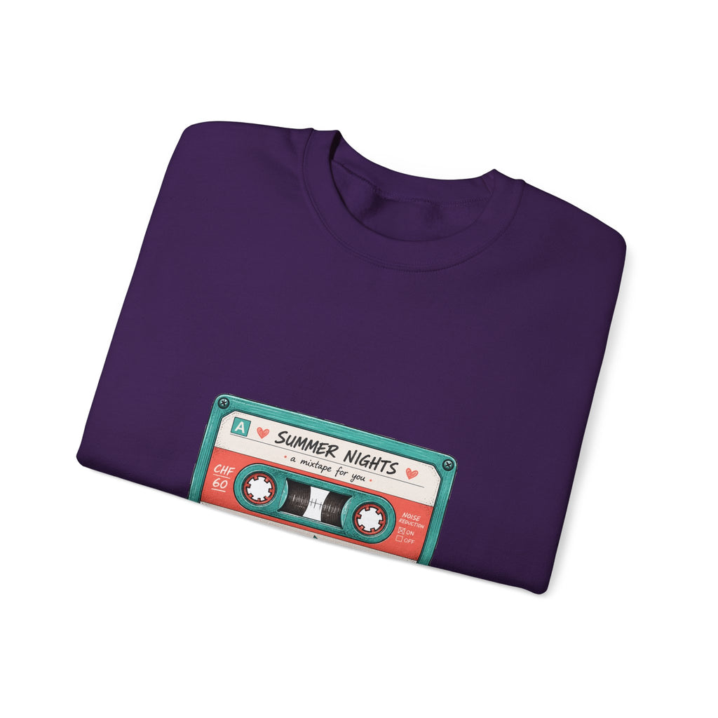 Matching Couple Sweatshirt - Vinyl & Cassette Matching Couple Comfort Colors Crew Hand-Drawn Art His Hers Anniversary Gift - Design B