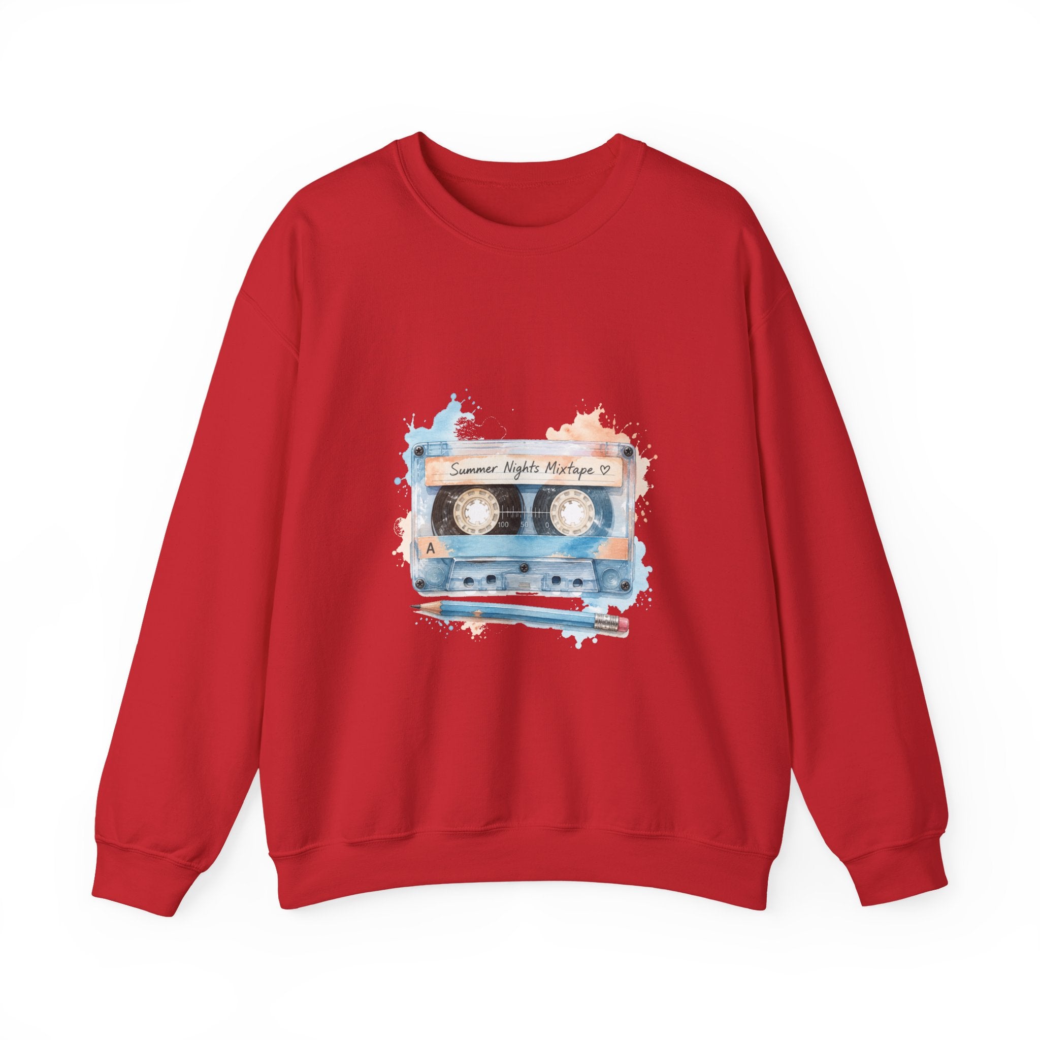 Matching Couple Sweatshirt - Vinyl & Cassette Matching Couple Comfort Colors Crew Watercolor Art His Hers Birthday Gift - Design B