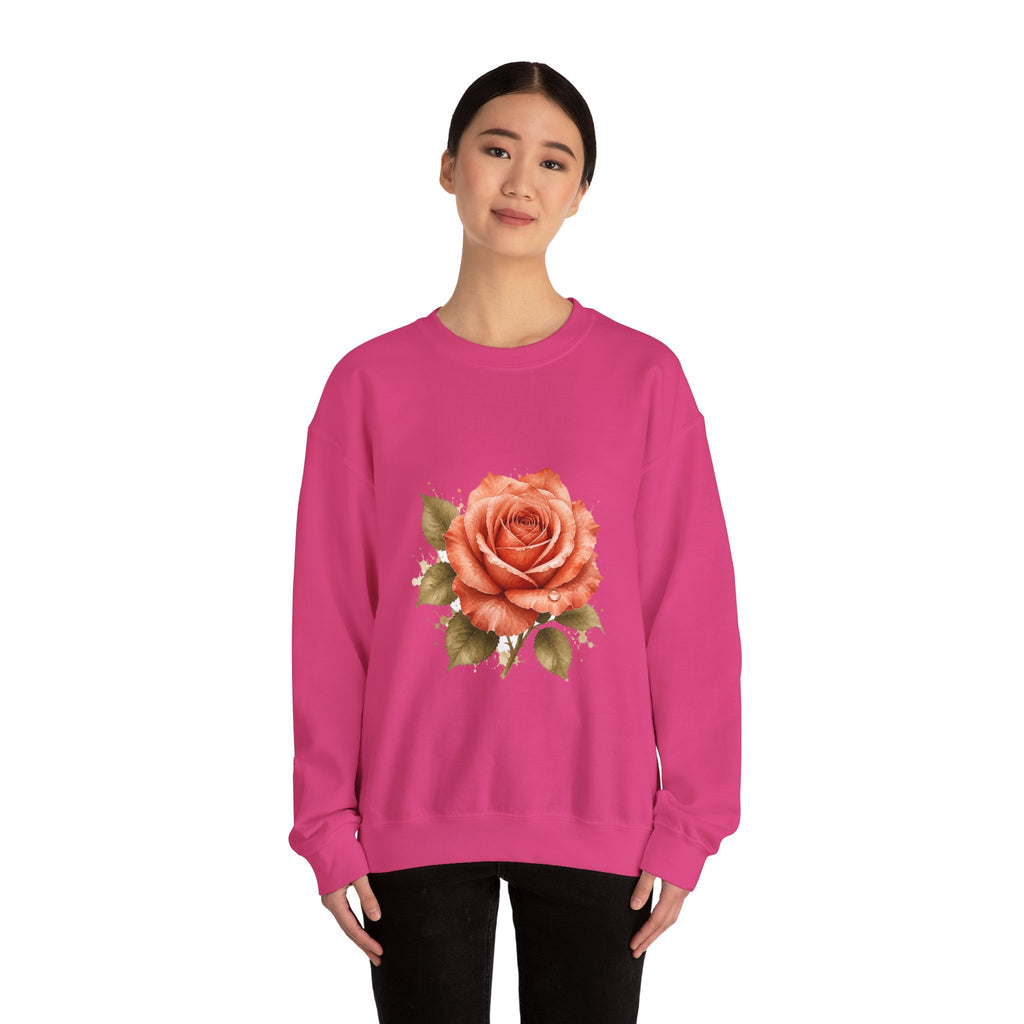 Matching Couple Sweatshirt - Rose & Thorn Matching Couple Premium Fleece Sweatshirt Watercolor Art His Hers Birthday Gift - Design A