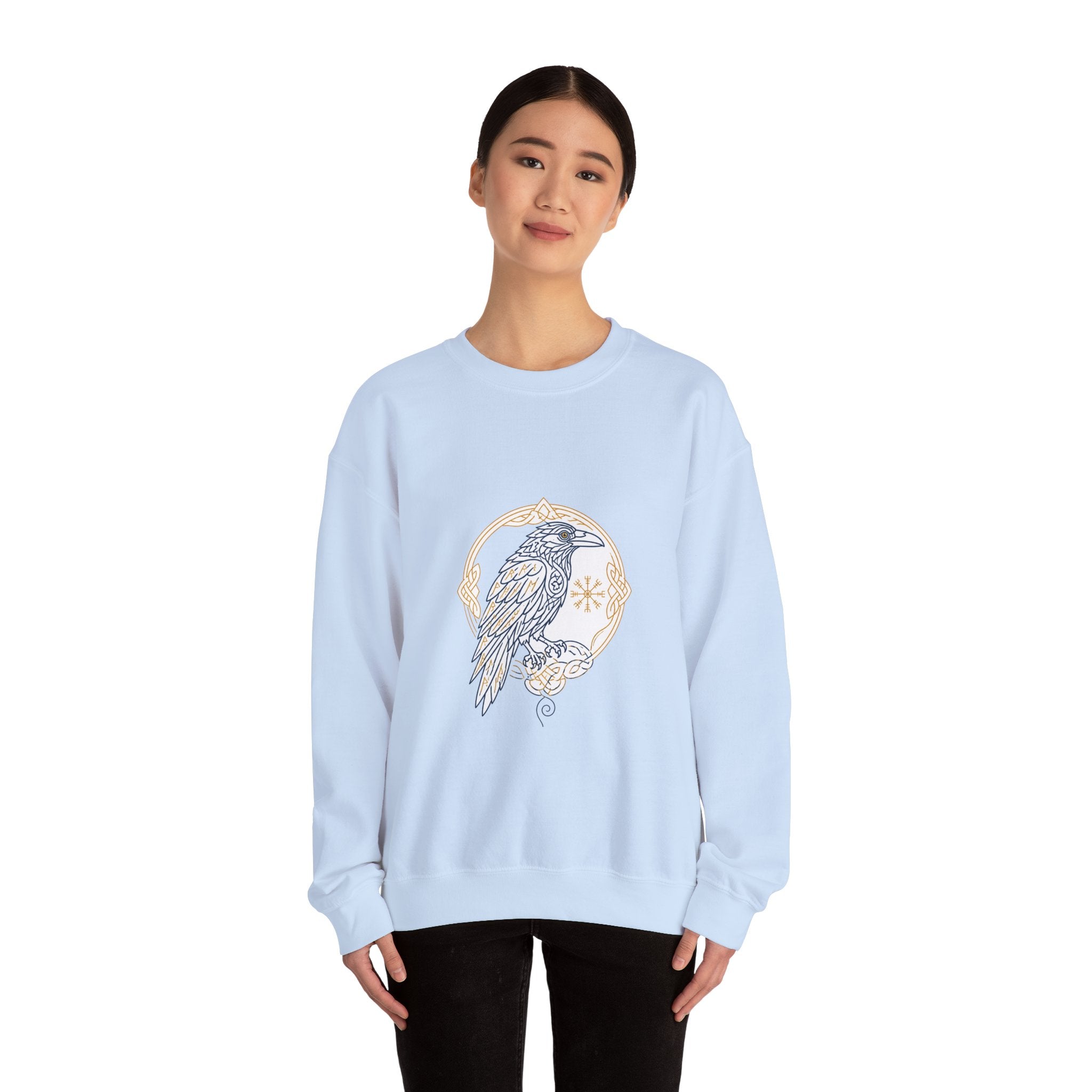 Matching Couple Sweatshirt - Huginn & Muninn Matching Couple Premium Fleece Sweatshirt Minimalist Art His Hers Christmas Gift - Design A