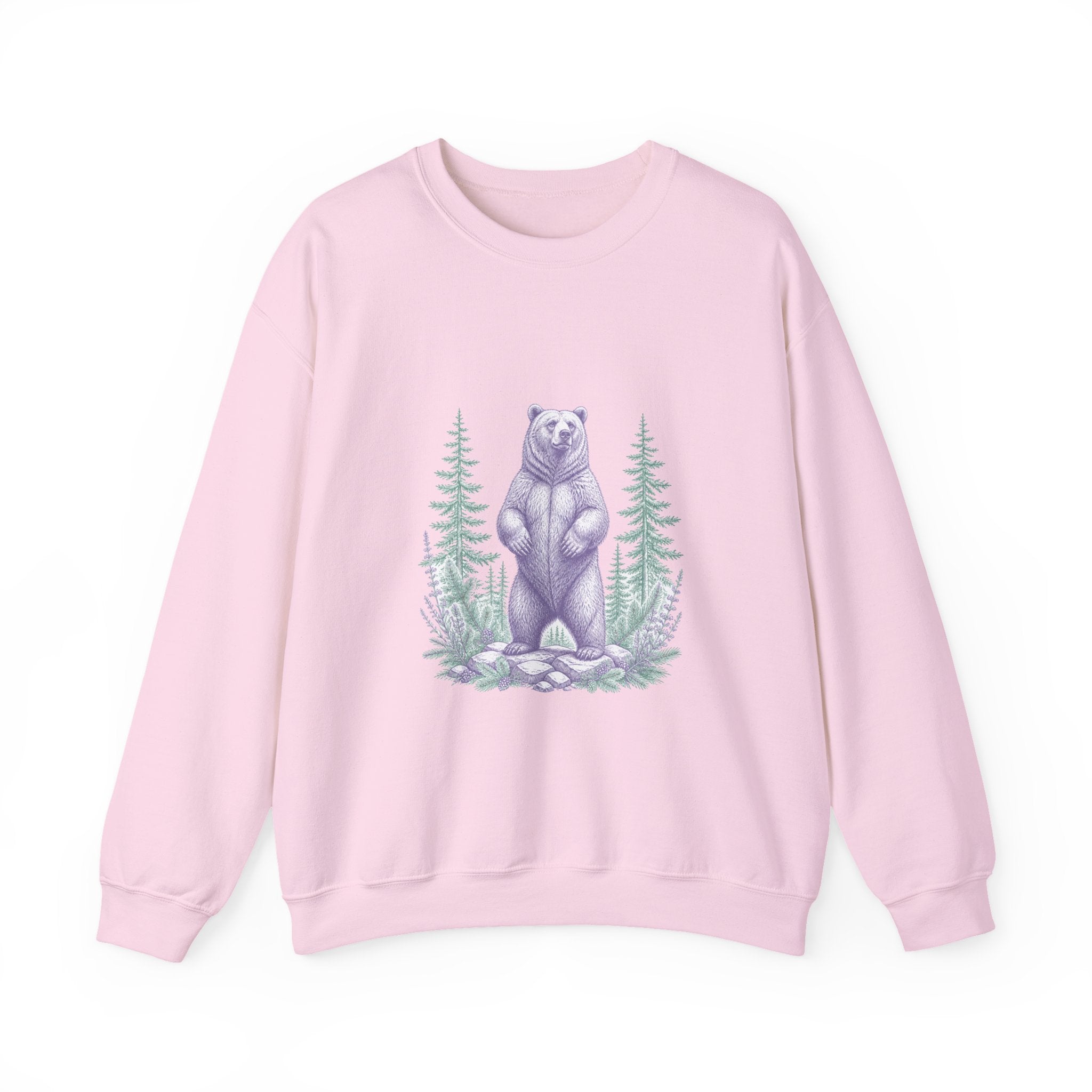 Matching Couple Sweatshirt - Bear & Deer Matching Couple Premium Fleece Sweatshirt Vintage Art His Hers Honeymoon Gift - Design A