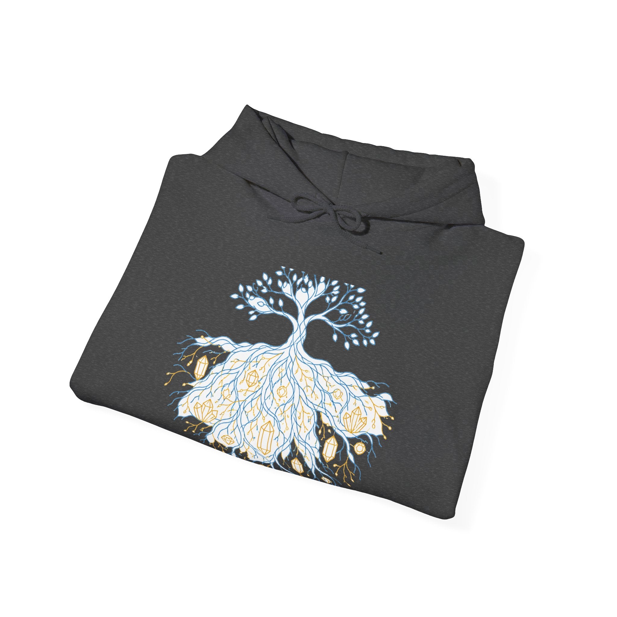 Matching Couple Sweatshirt - Ancient Oak & Deep Roots Matching Couple Hooded Sweatshirt Minimalist Art His Hers Valentine Gift - Design B