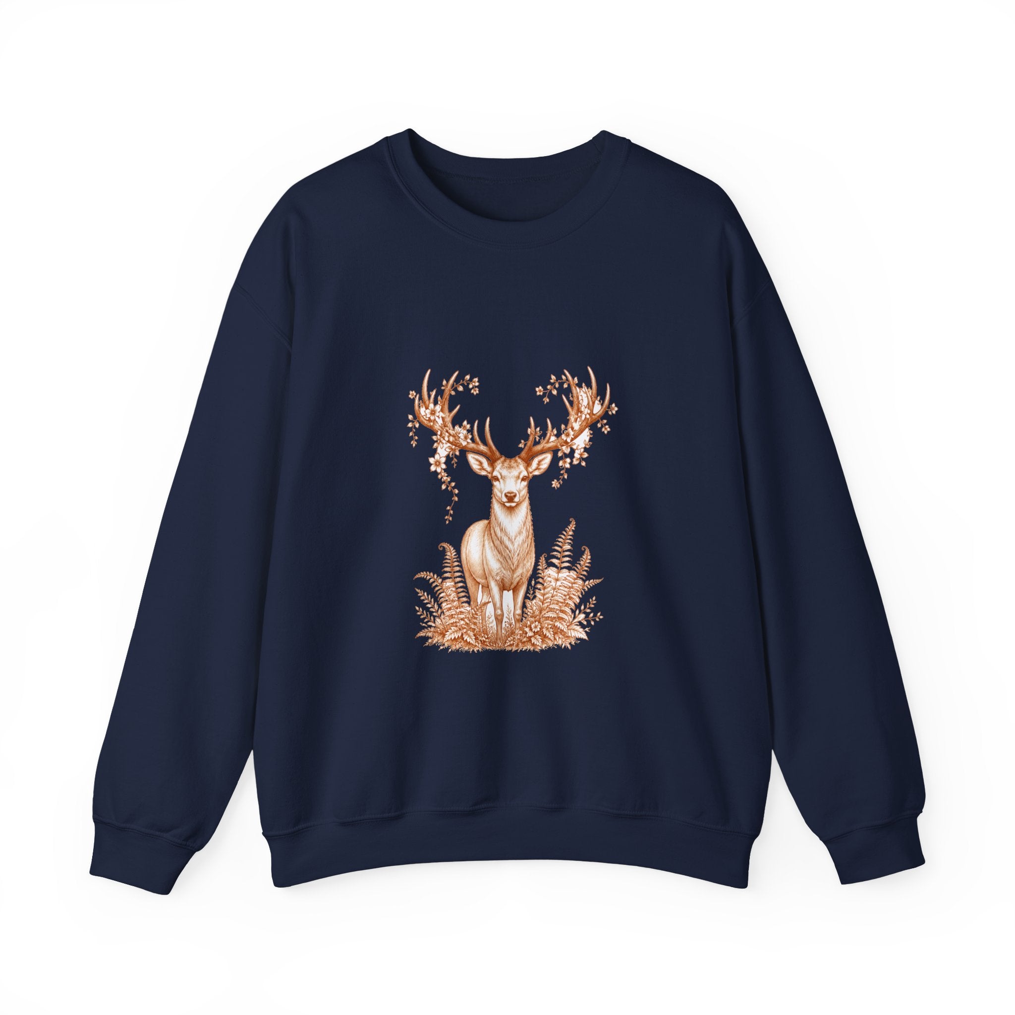 Matching Couple Sweatshirt - Bear & Deer Matching Couple Crewneck Sweatshirt Hand-Drawn Art His Hers Best Friend Gift - Design B