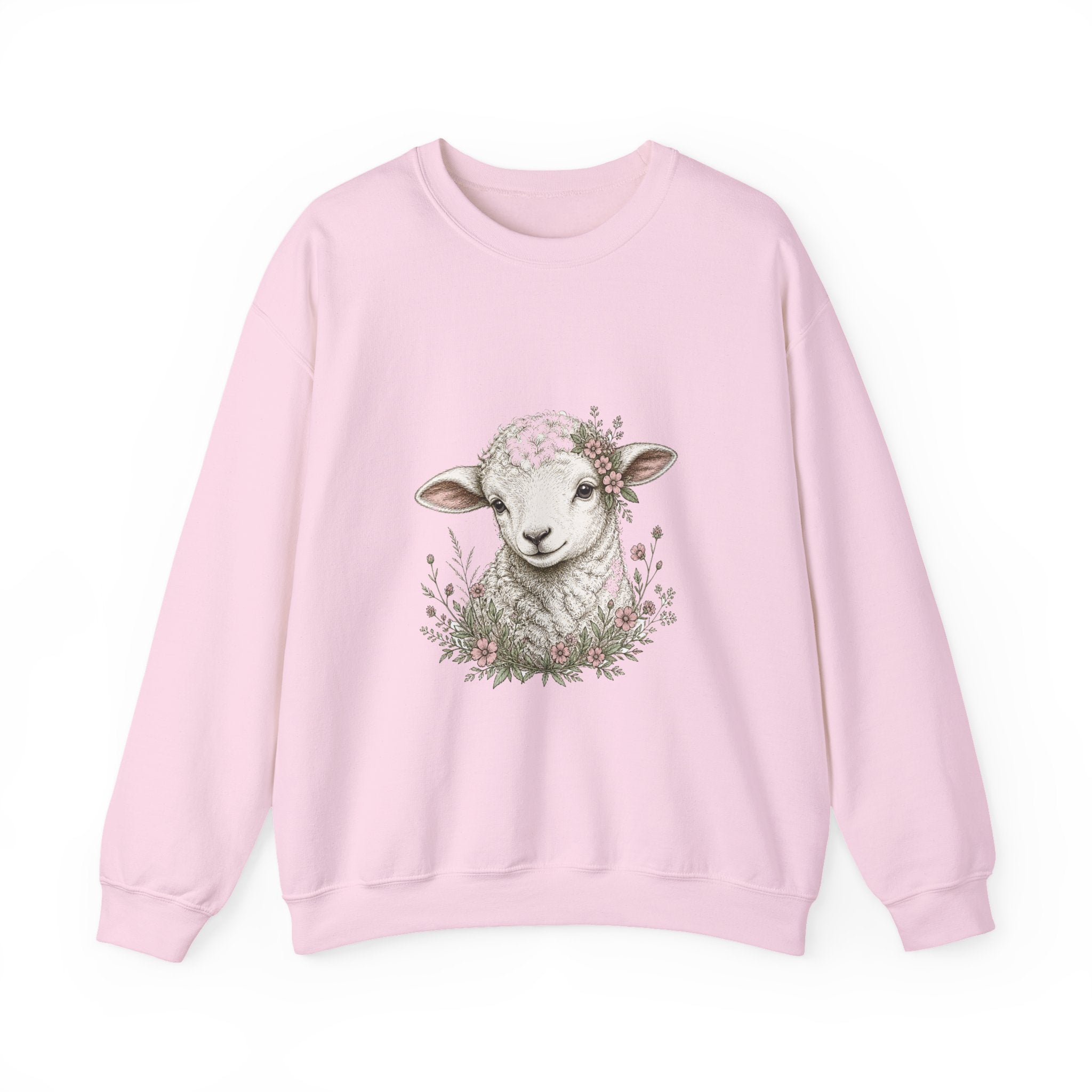 Matching Couple Sweatshirt - Lion & Lamb Matching Couple Premium Fleece Sweatshirt Hand-Drawn Art His Hers Anniversary Gift - Design B