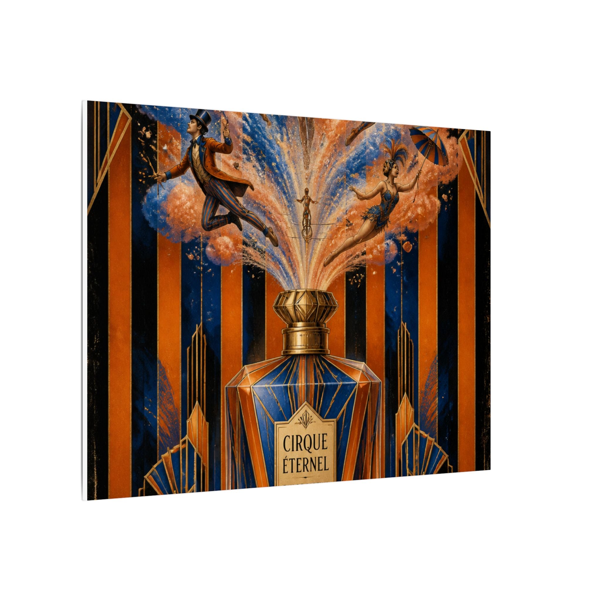Perfume Bottle Fountain Wall Art Canvas 24×36 Art Deco Bar Area Decor Maximalist Print