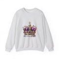 Matching Couple Sweatshirt - Crown & Shield Matching Couple Crewneck Sweatshirt Watercolor Art His Hers Engagement Gift - Design A