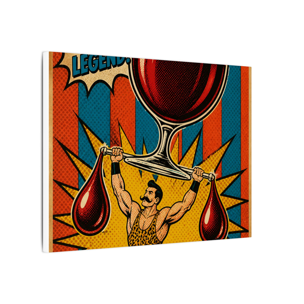 Wine Glass Strongman Wall Art Canvas 16×20 Pop Art Living Room Decor Maximalist Print