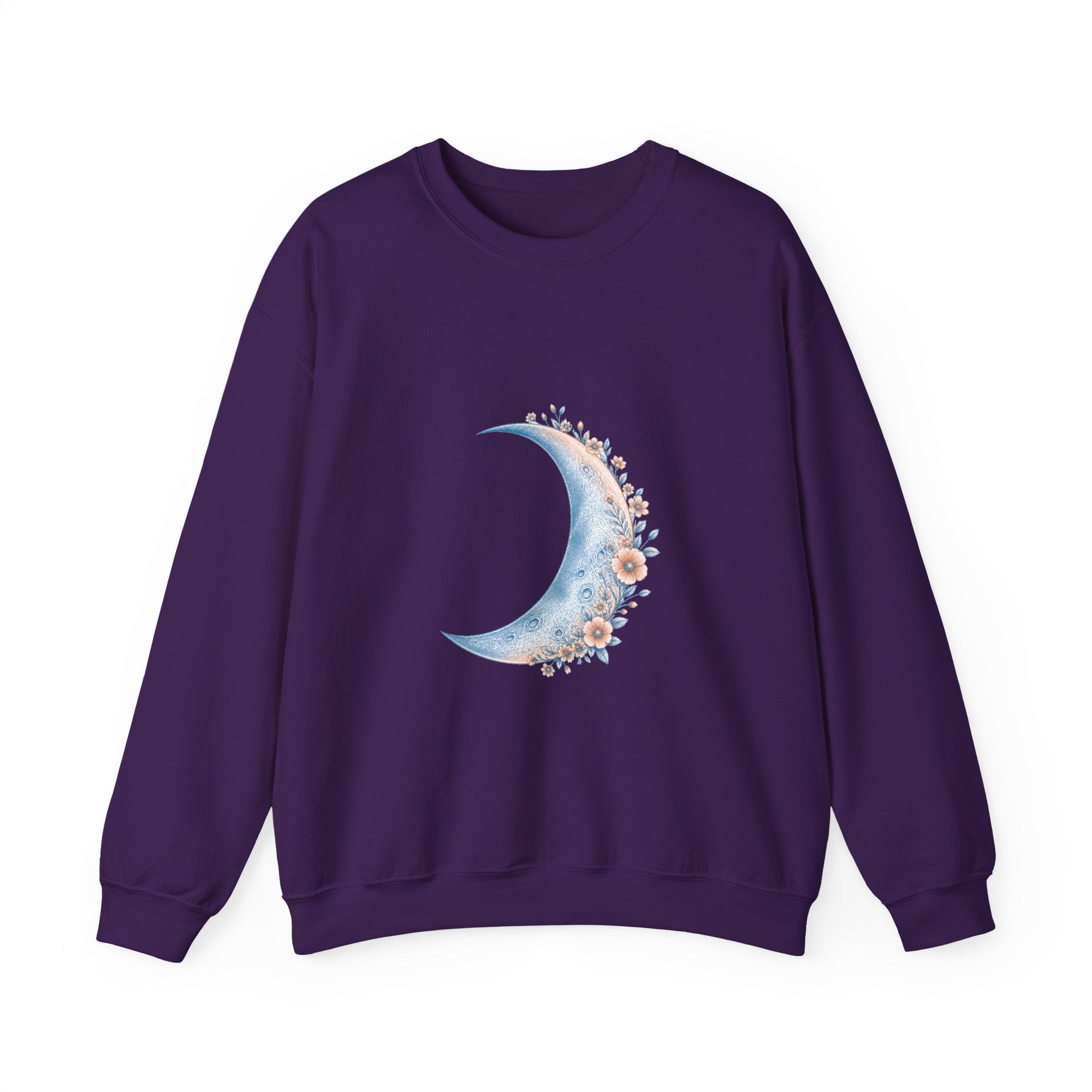 Matching Couple Sweatshirt - Waxing & Waning Moon Matching Couple Crewneck Sweatshirt Vintage Art His Hers Wedding Gift - Design A