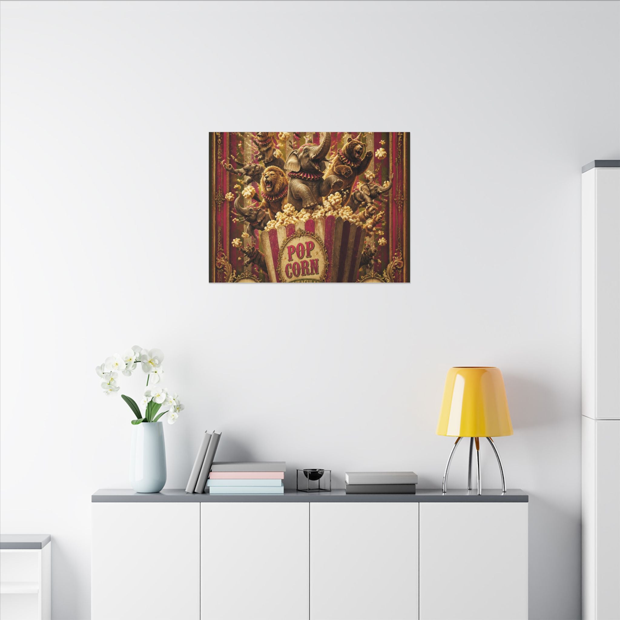Popcorn Box Animals Wall Art Canvas 16×20 Baroque Home Office Decor Maximalist Print
