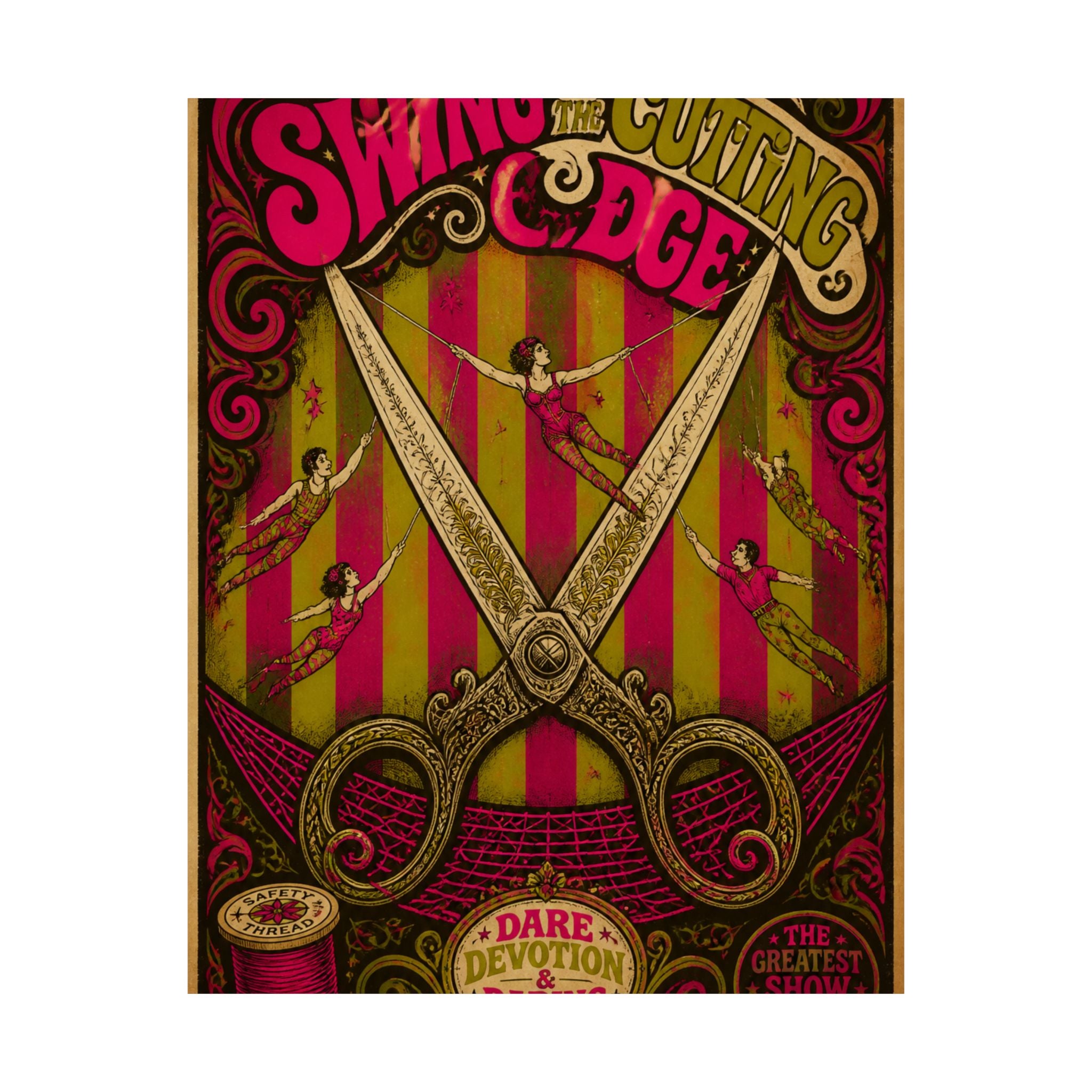 Giant Scissors Trapeze Wall Art Poster 24×36 Psychedelic Dining Room Decor Maximalist Print