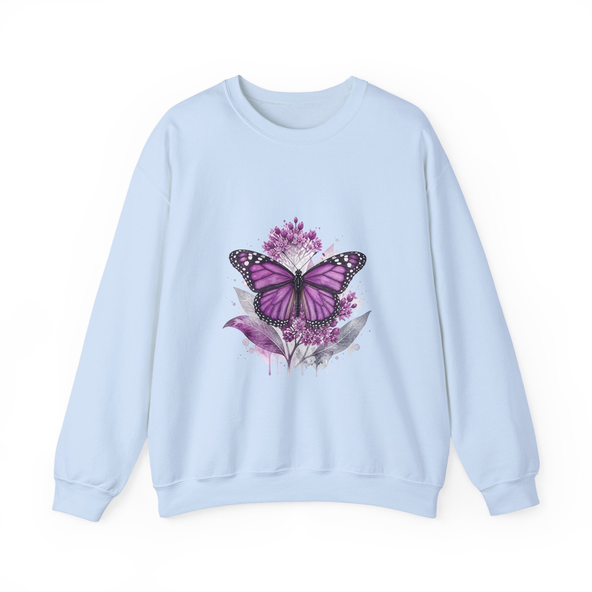 Matching Couple Sweatshirt - Butterfly & Moth Matching Couple Premium Fleece Sweatshirt Watercolor Art His Hers Birthday Gift - Design A