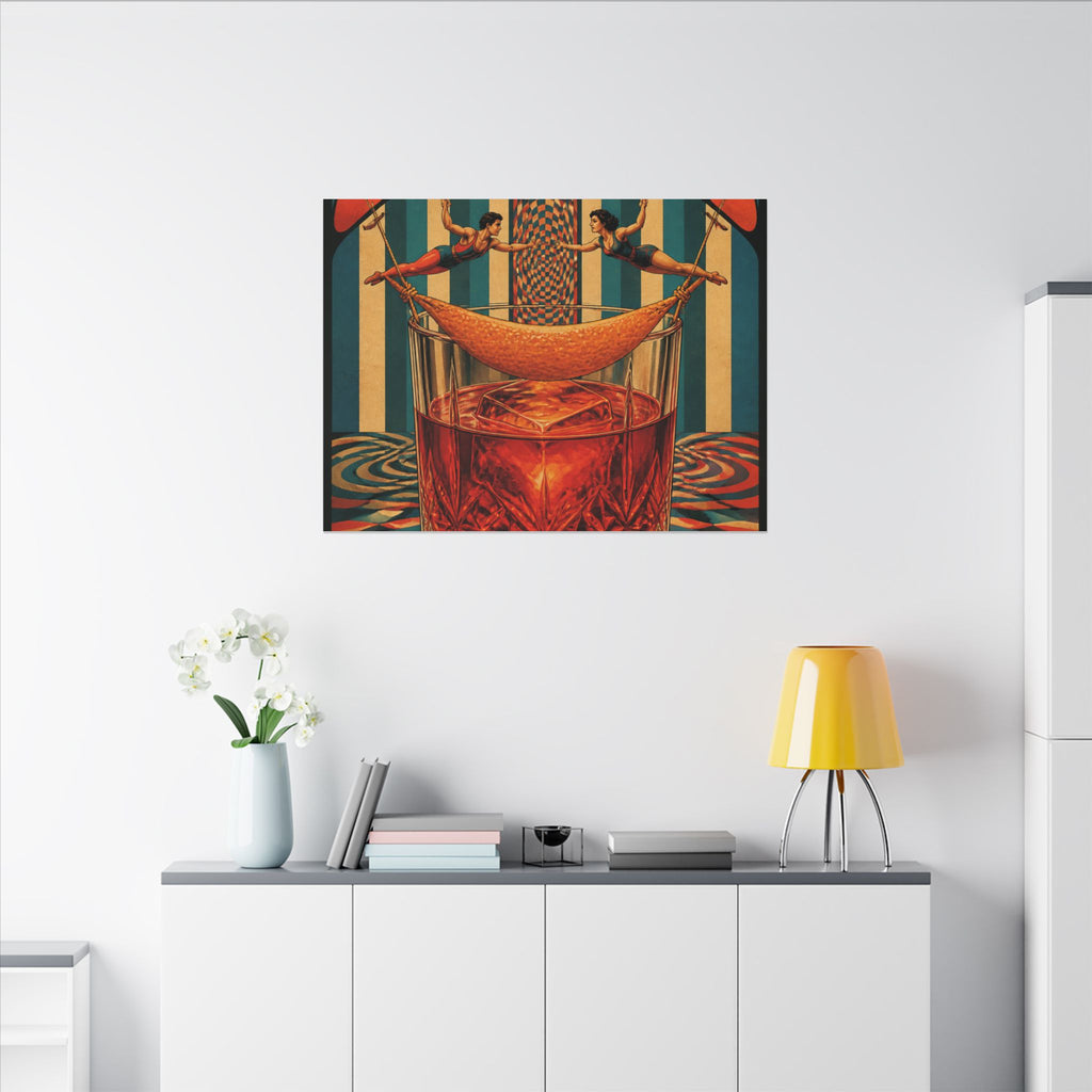 Negroni Trapeze Act Wall Art Canvas 16×20 Psychedelic Cafe Decor Maximalist Print